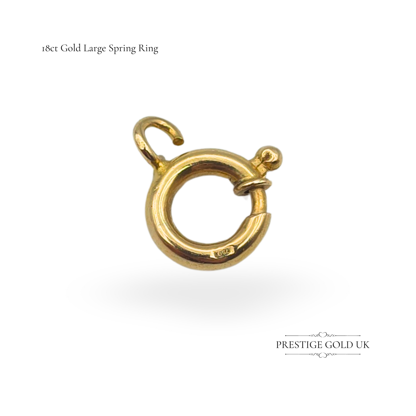 Large 18ct Gold Large Spring Ring Clasp Or Bolt Ring