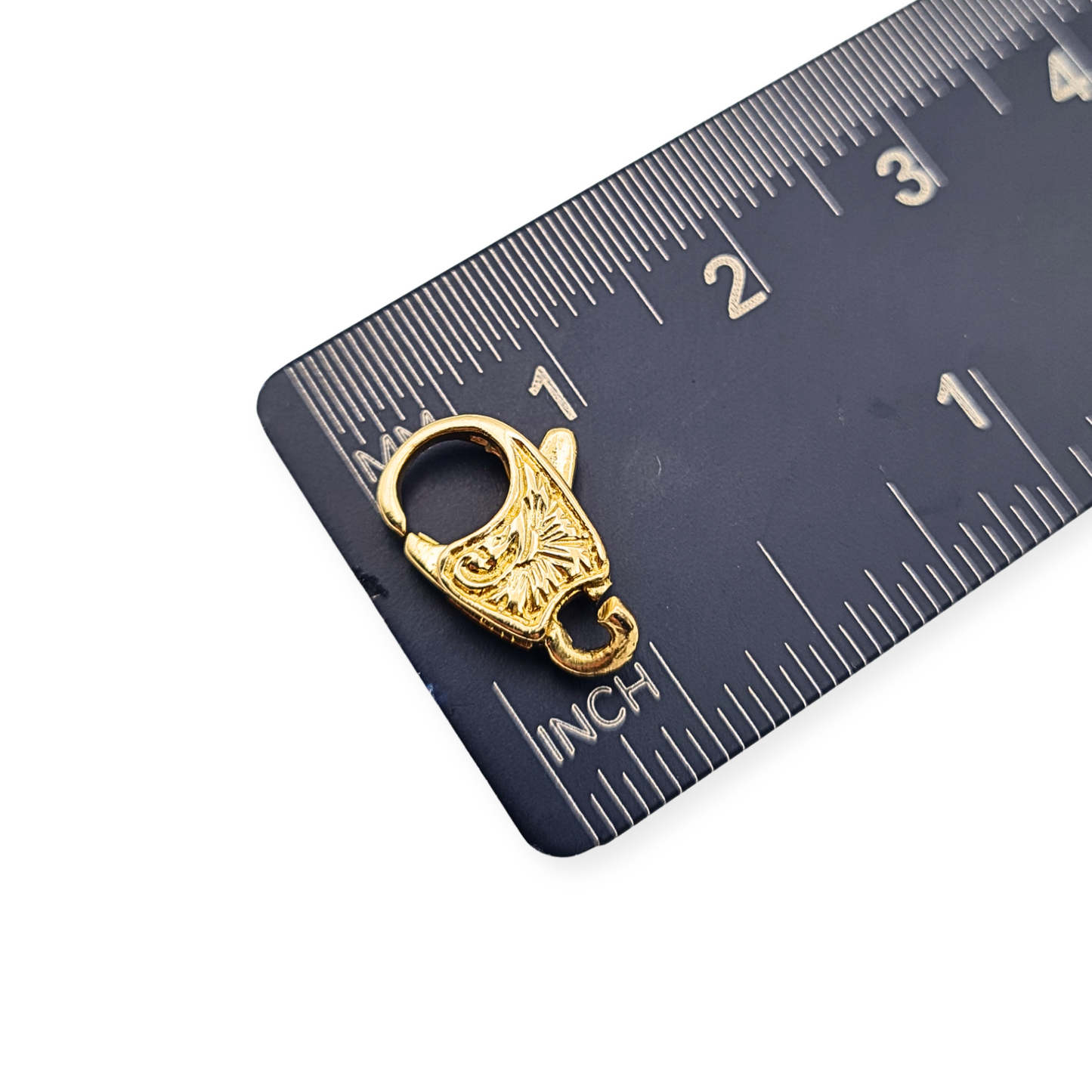 14ct Gold Ornate Lobster Clasp 13mm Pattern Engraved Jewellery Clasp