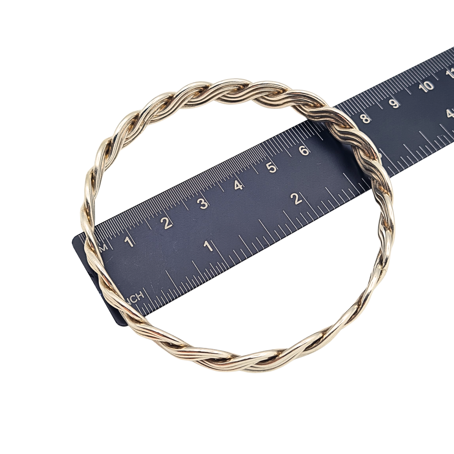 8" Solid Sterling Silver 6 Strand Woven Vintage Bangle