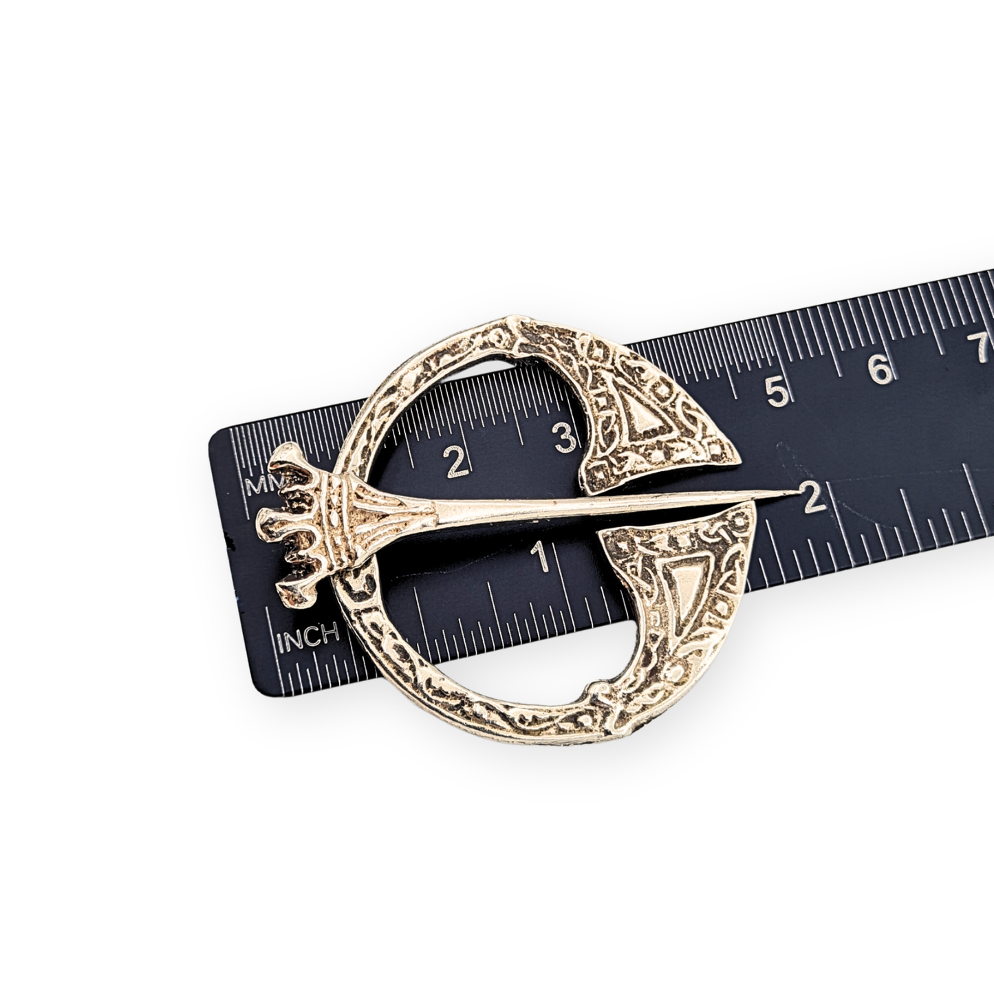 Silver Celtic Kilt Pin, Crown Design, Stamped Silver