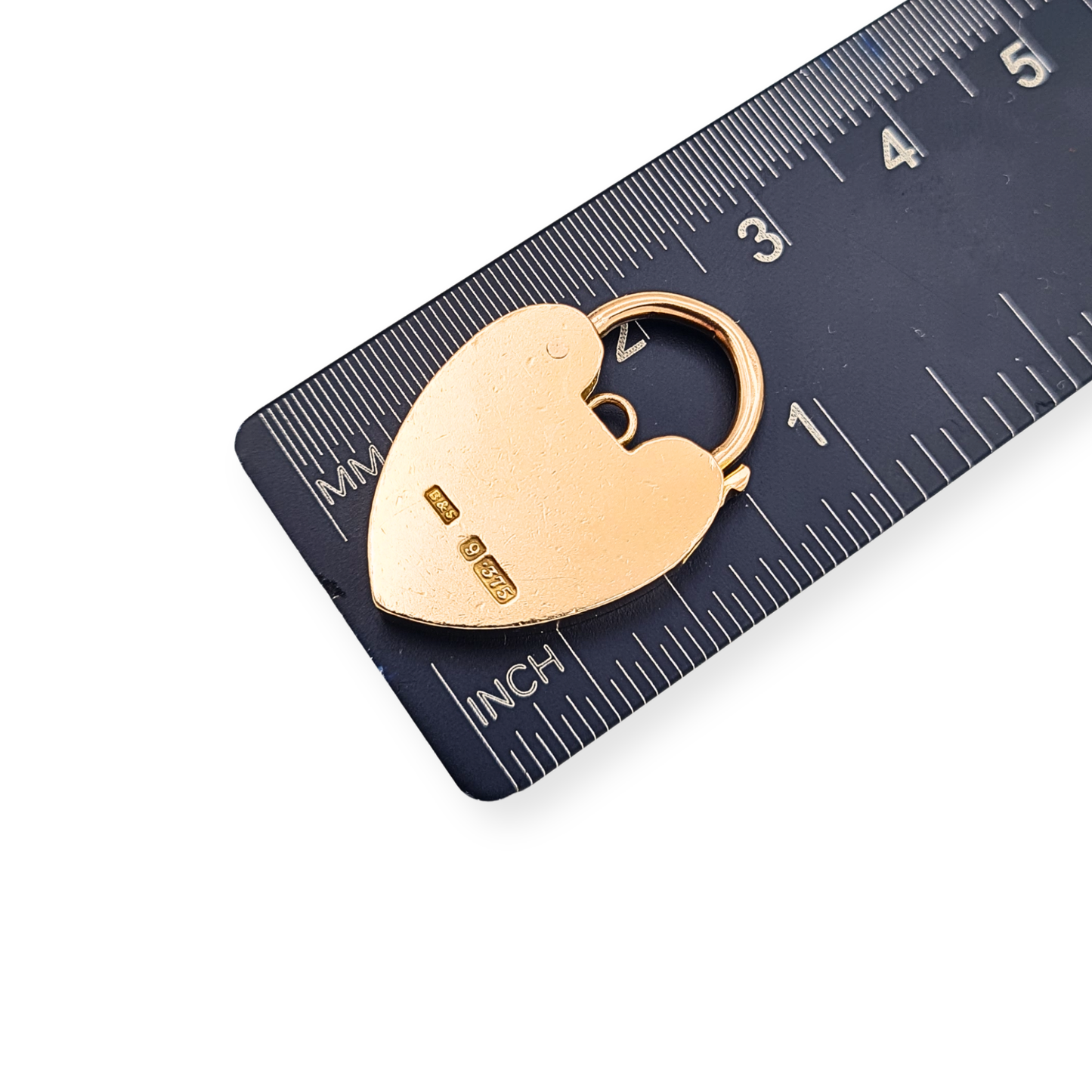Huge Antique 9ct Rose Gold Heart Padlock Clasp Hallmarked