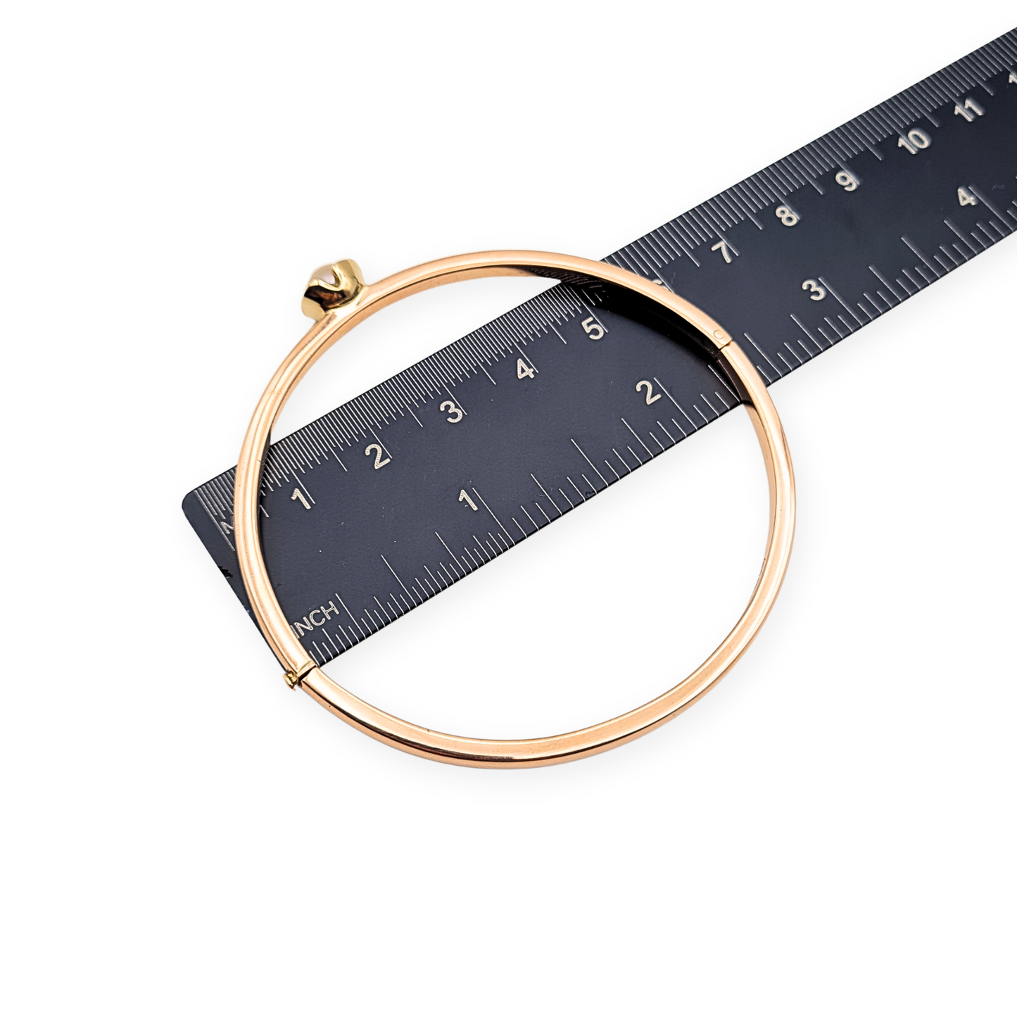 Quality 6.75” Long 9ct Rose Gold Pearl Bangle