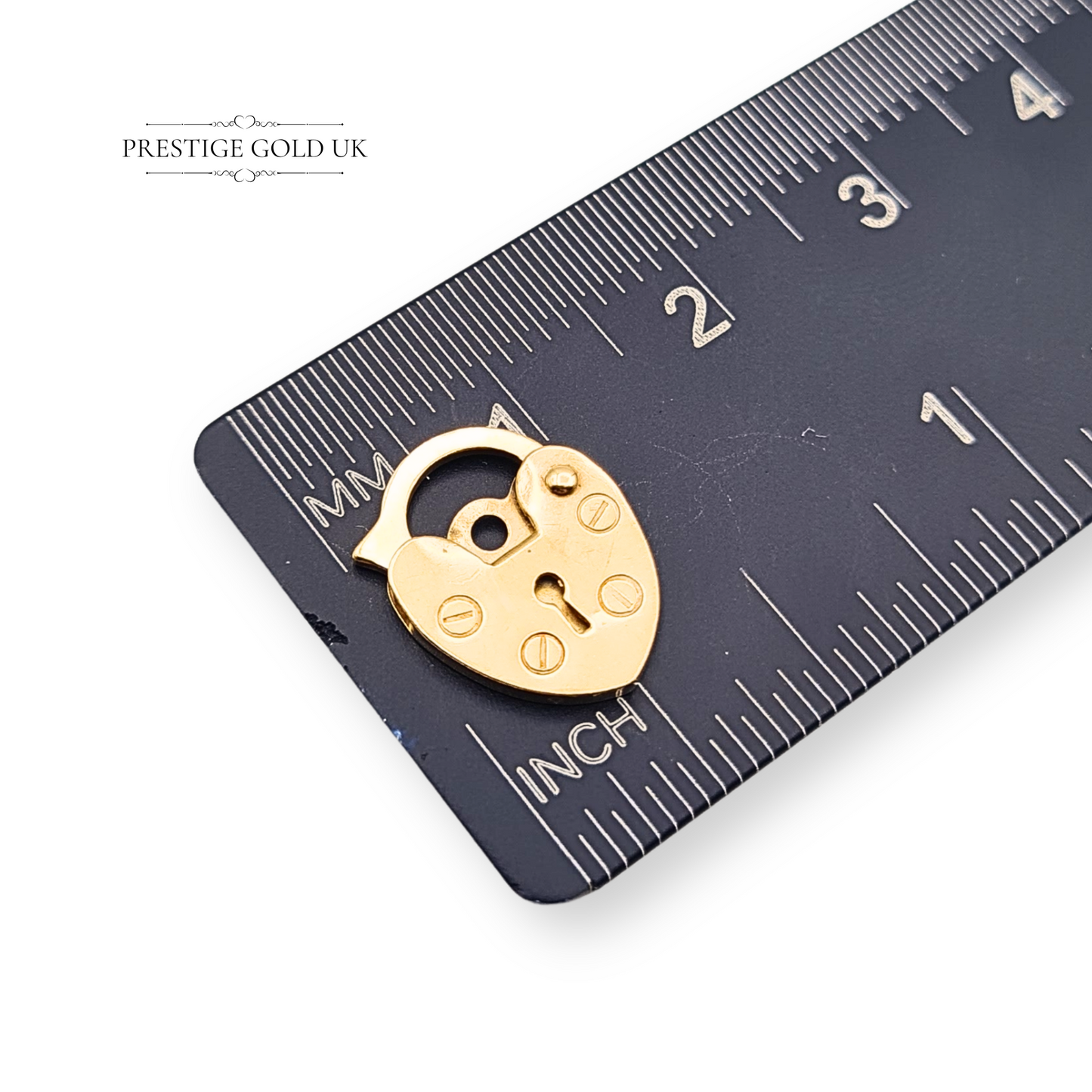 9ct Gold Heart Tiny Padlock Pendant, London 1978 Ideal for Necklace