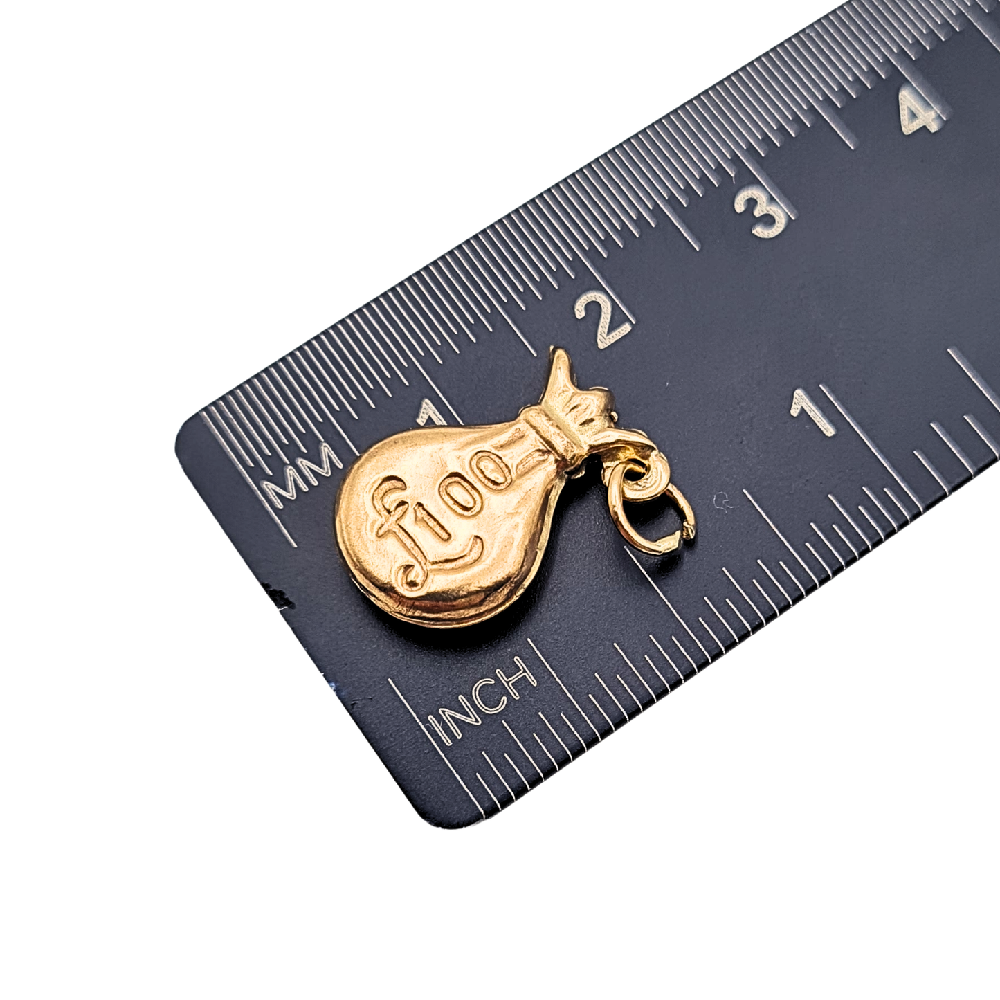 9ct Gold Vintage Money Bag Charm 1970 £100 Puffy Pendant