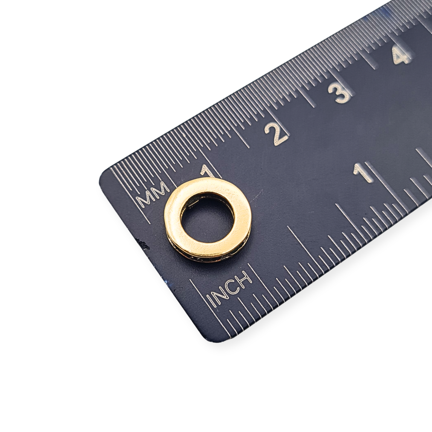 9ct Gold Emerald Spacer Charm Round Emerald Set Charm 10mm
