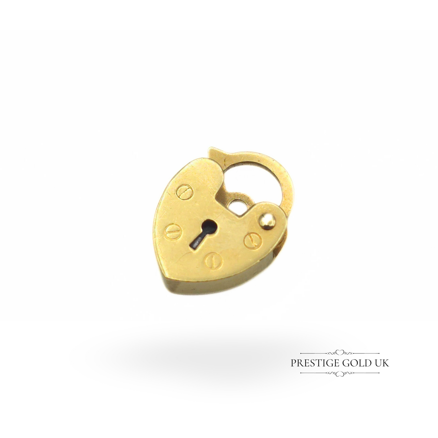 Vintage 9ct Gold Heart Padlock Clasp, Opening Bracelet Lock