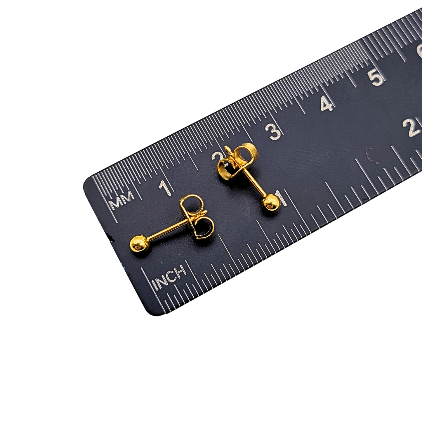 9ct Yellow Gold Ball Stud Earrings, 375 Hallmarked