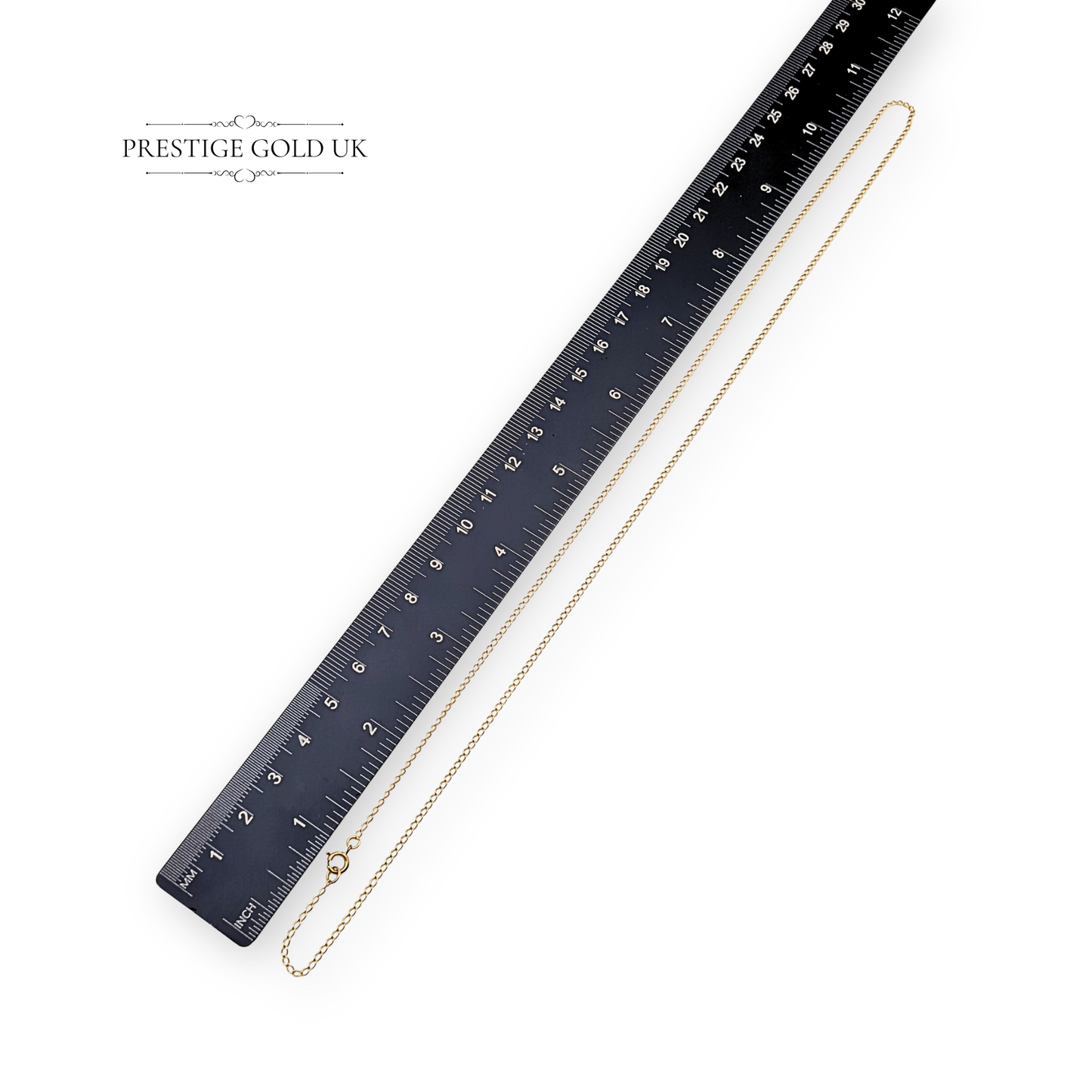 Clearance Item 22" Long Gold Curb Chain, Narrow  Lightweight Chain