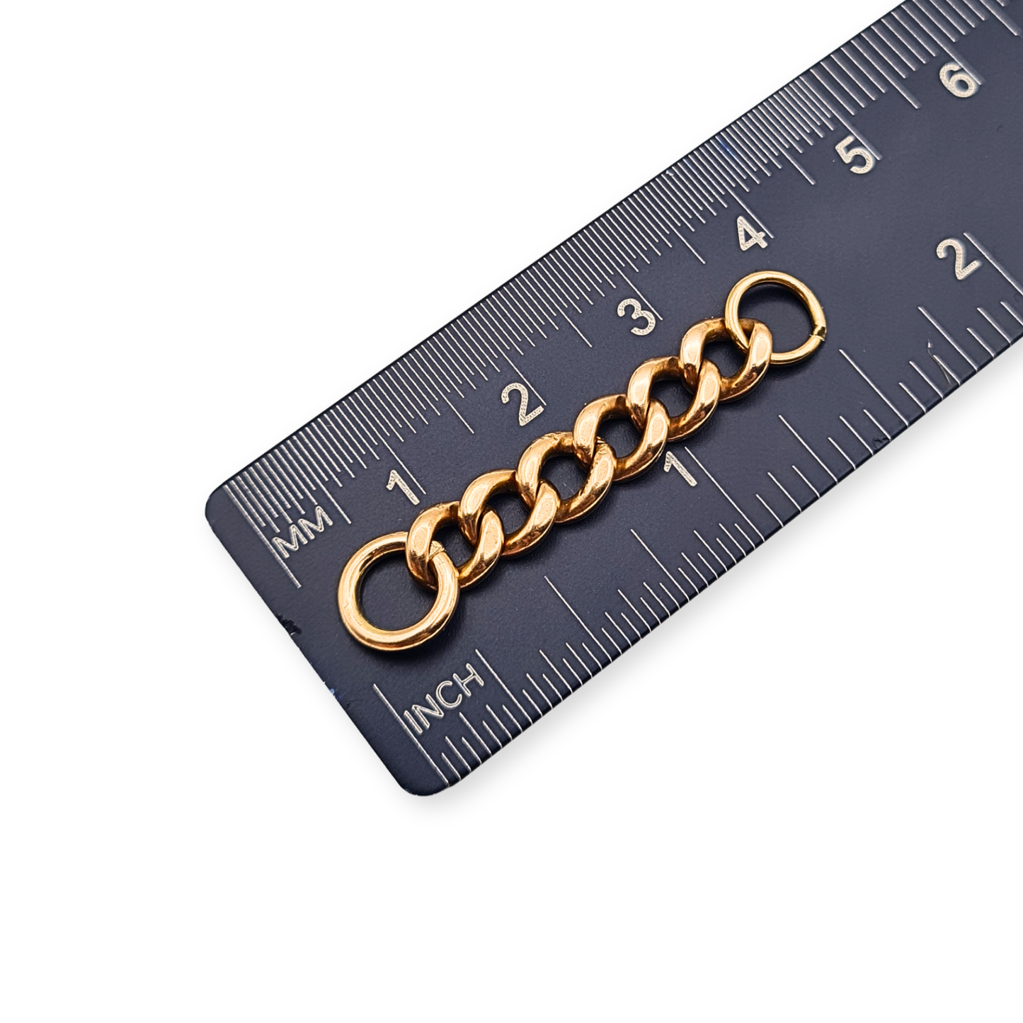 9ct Rose Gold Solid Curb Chain Extender Dropper 38mm