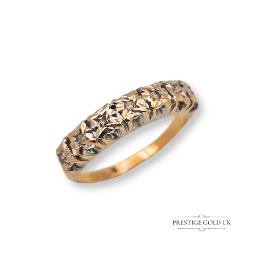 9ct Yellow & White Gold Illusion Set Diamond Ring, Size UK J / US 4 3/4, 1970s