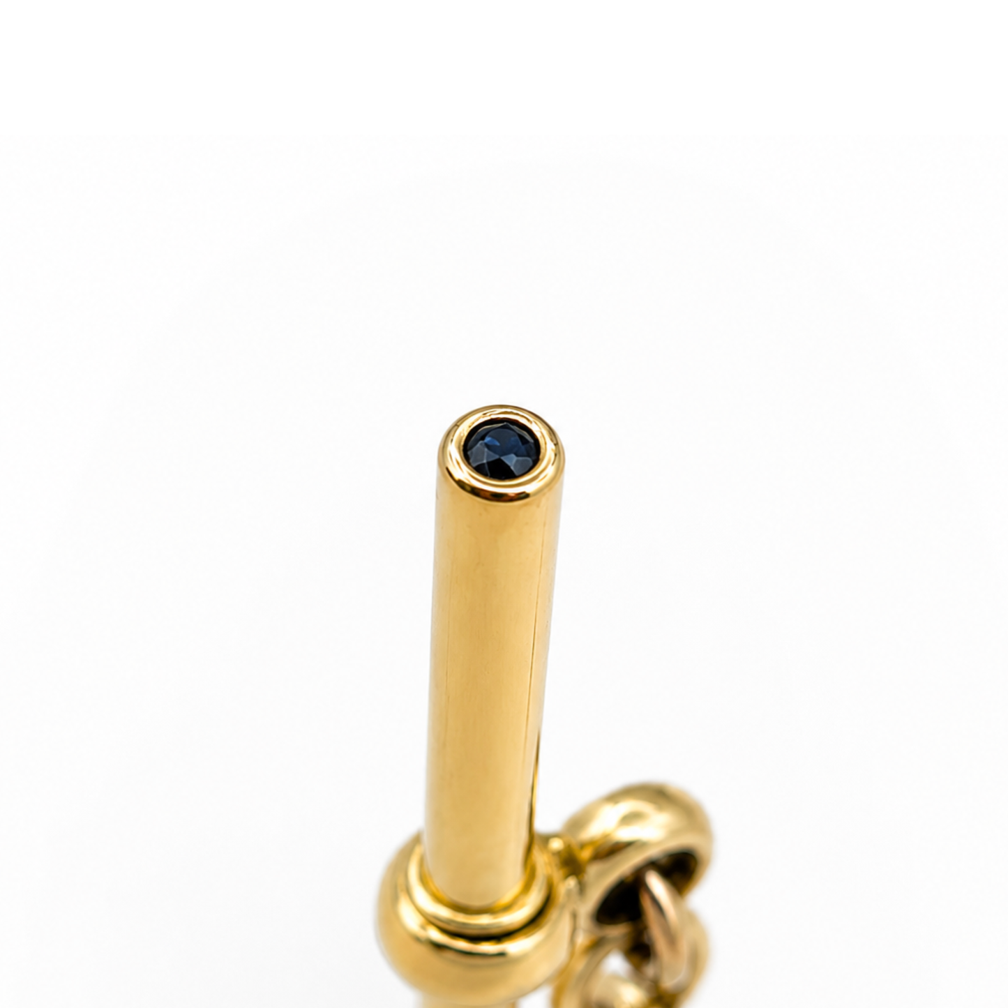 Sapphire Set 9ct Yellow Gold Large Spinning T-Bar