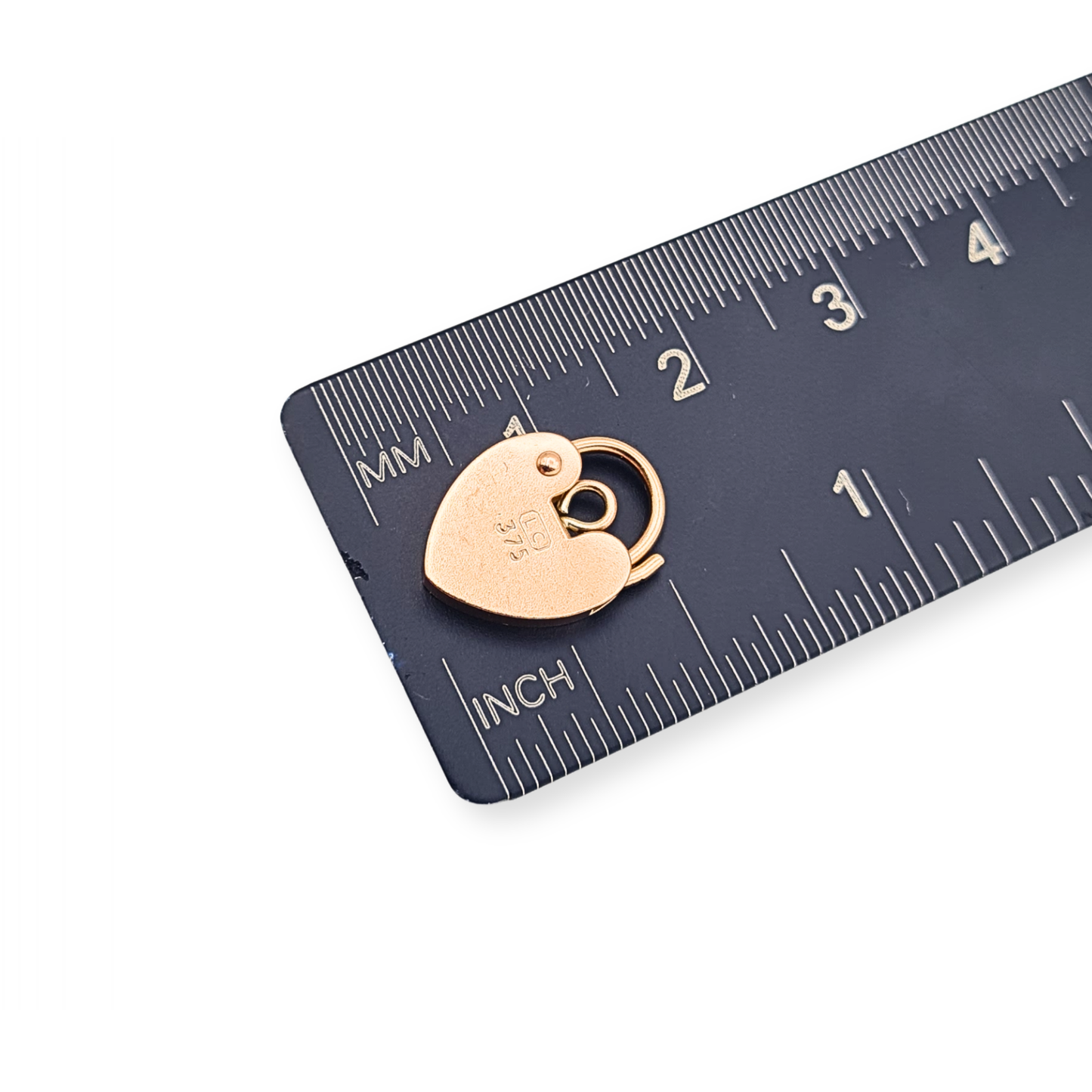 Vintage 9ct Rose Gold Heart Padlock Charm Padlock Hand Engraved