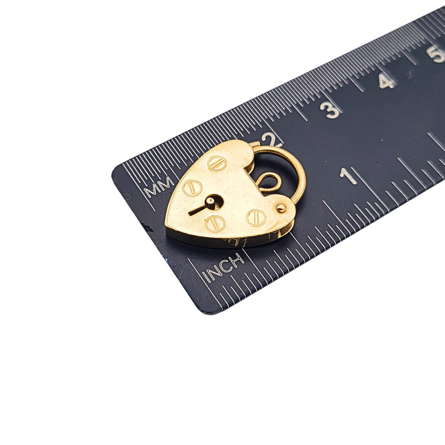 9ct Gold Vintage Heart Padlock Clasp London 1976 Yellow Gold Lock Charm