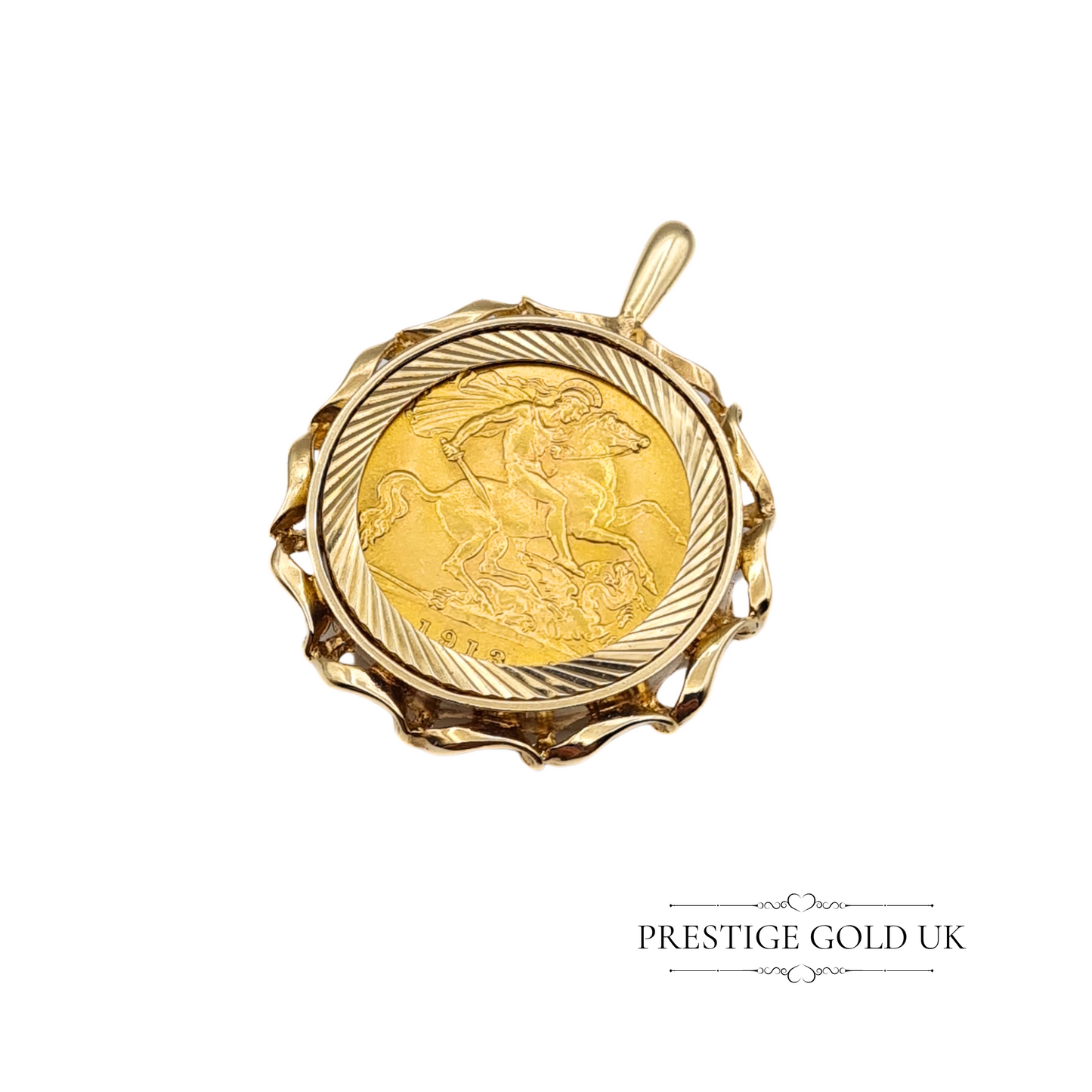 Vintage 9ct Gold Half Sovereign Coin Holder Pendant, Fully British Hallmarked London