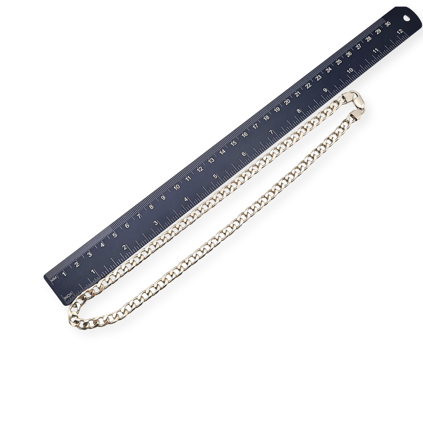 20" Solid Sterling Silver Flat Curb Chain Necklace 51cm Vintage 925