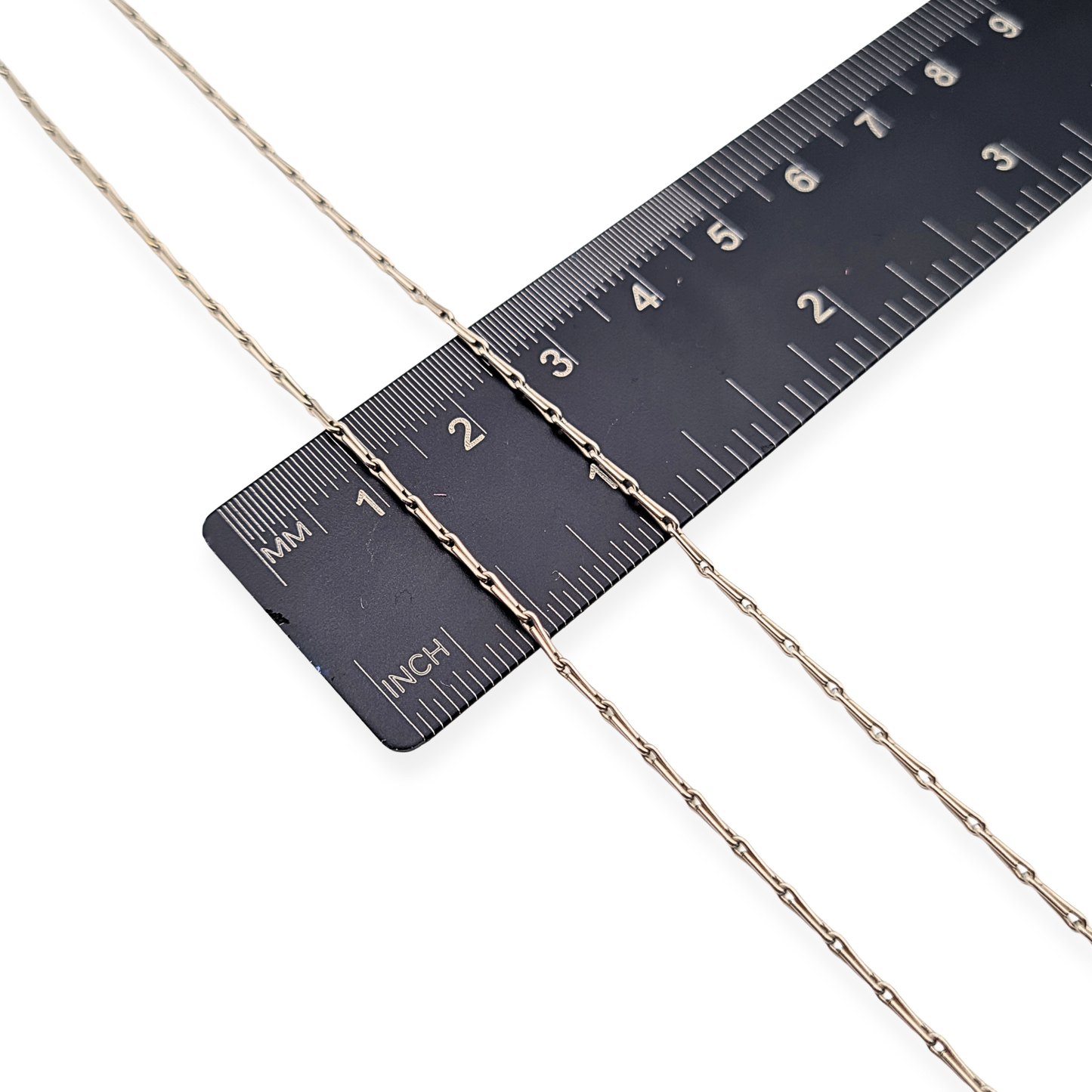 9ct White Gold Paperclip Chain Necklace, 18 Inch, Hallmarked