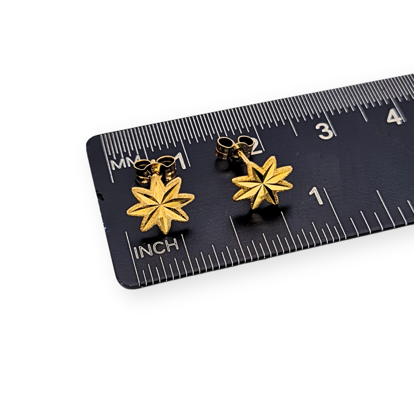 Small 9ct Gold Star Stud Earrings 8mm Hallmarked