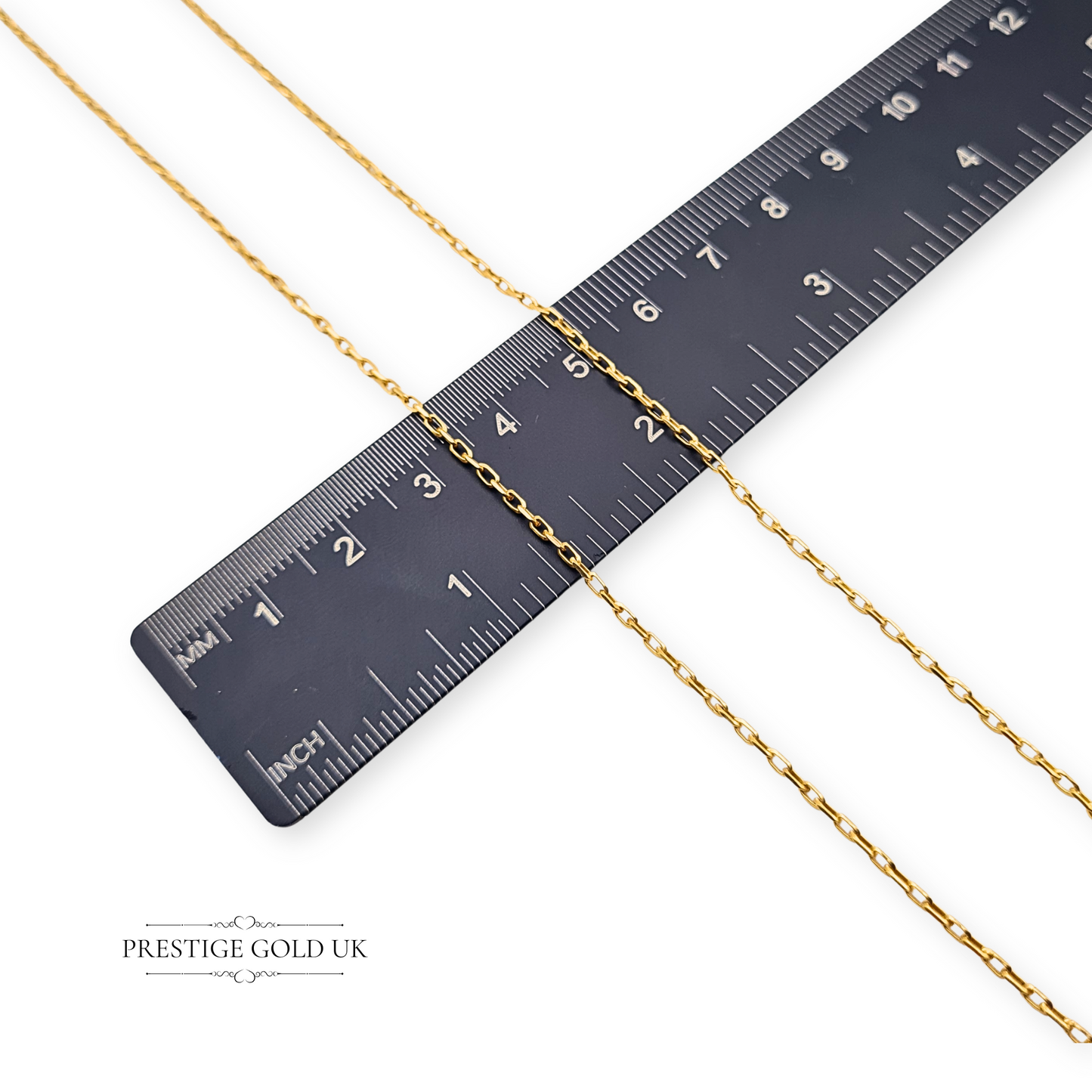 16" 9ct Gold Tiny Trace Chain,  Anchor Link Necklace Spring Ring Clasp