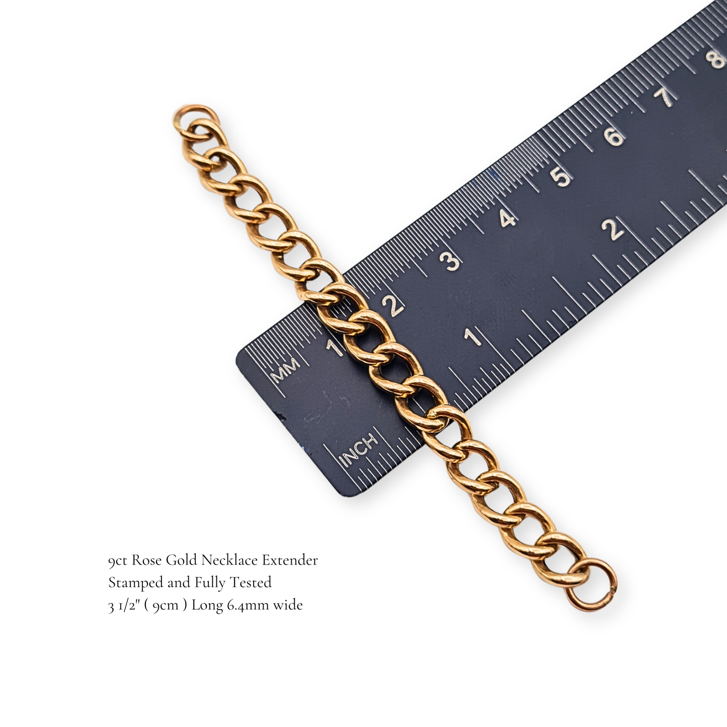 3 1/2" Rose Gold Curb Chain Extender Charm Dropper Necklace Extension 9cm