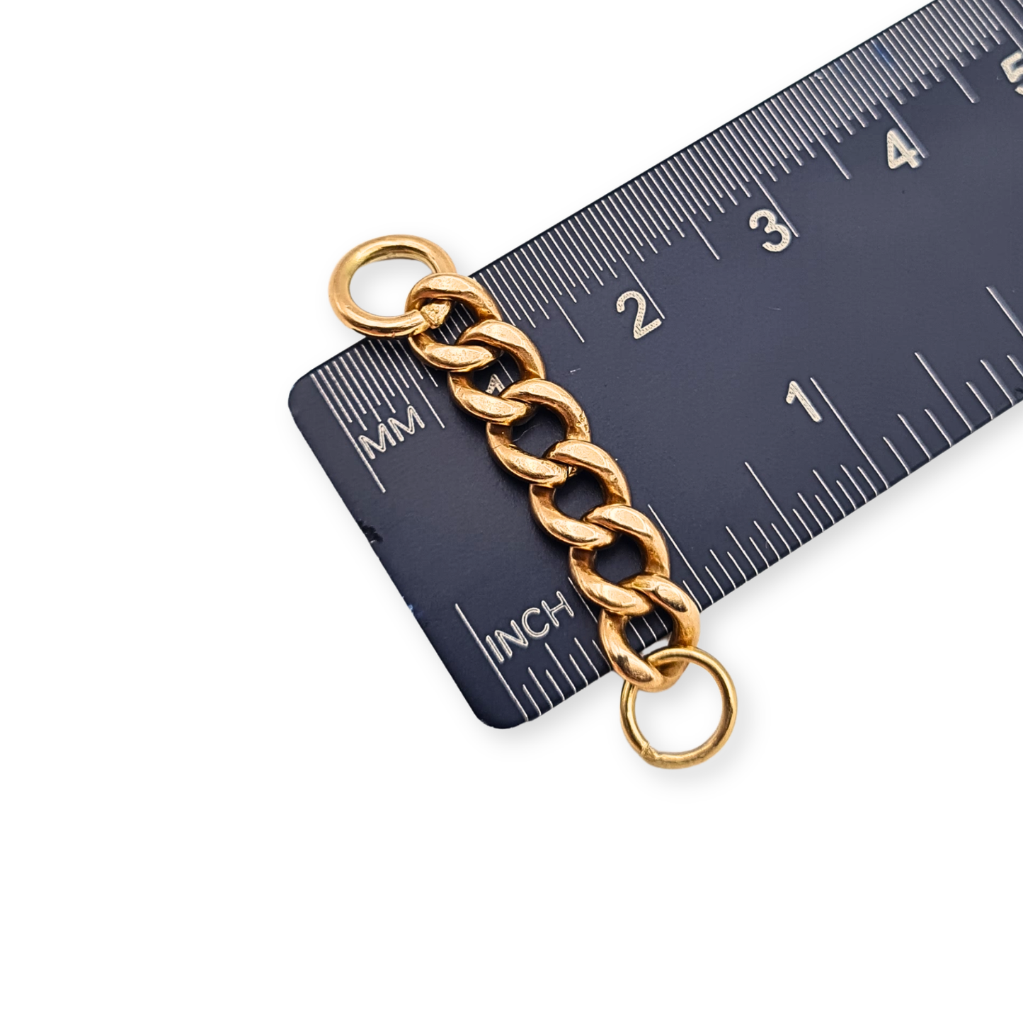 9ct Rose Gold Solid Curb Chain Extender Dropper 38mm
