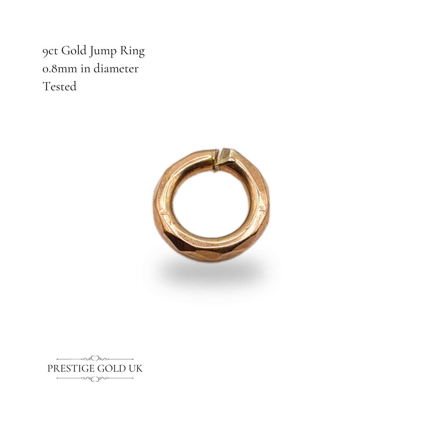 9ct Gold Textured Jump Ring 0.8mm Jewellery Finding 0.48g Tested 9ct