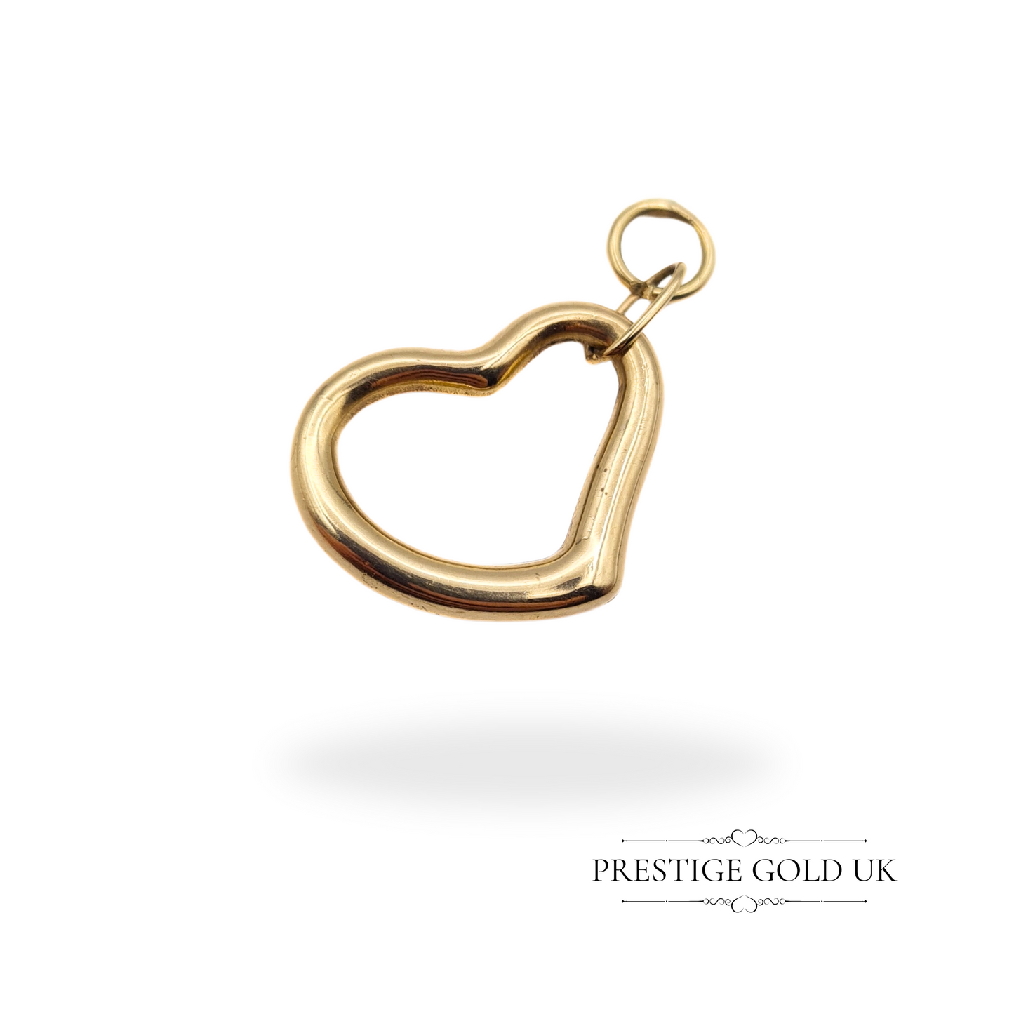 Vintage 9ct Gold Hollow Small Heart Pendant or Charm