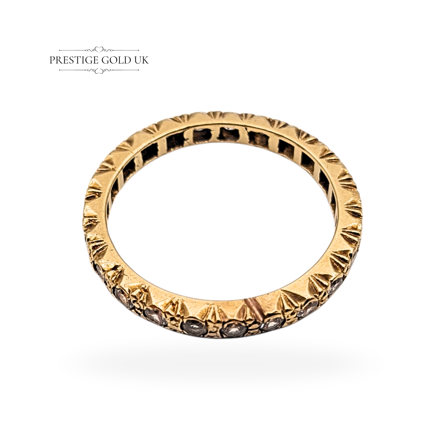 9ct Gold Spinel Eternity Ring, UK O, US 7 Vintage Stacking Ring