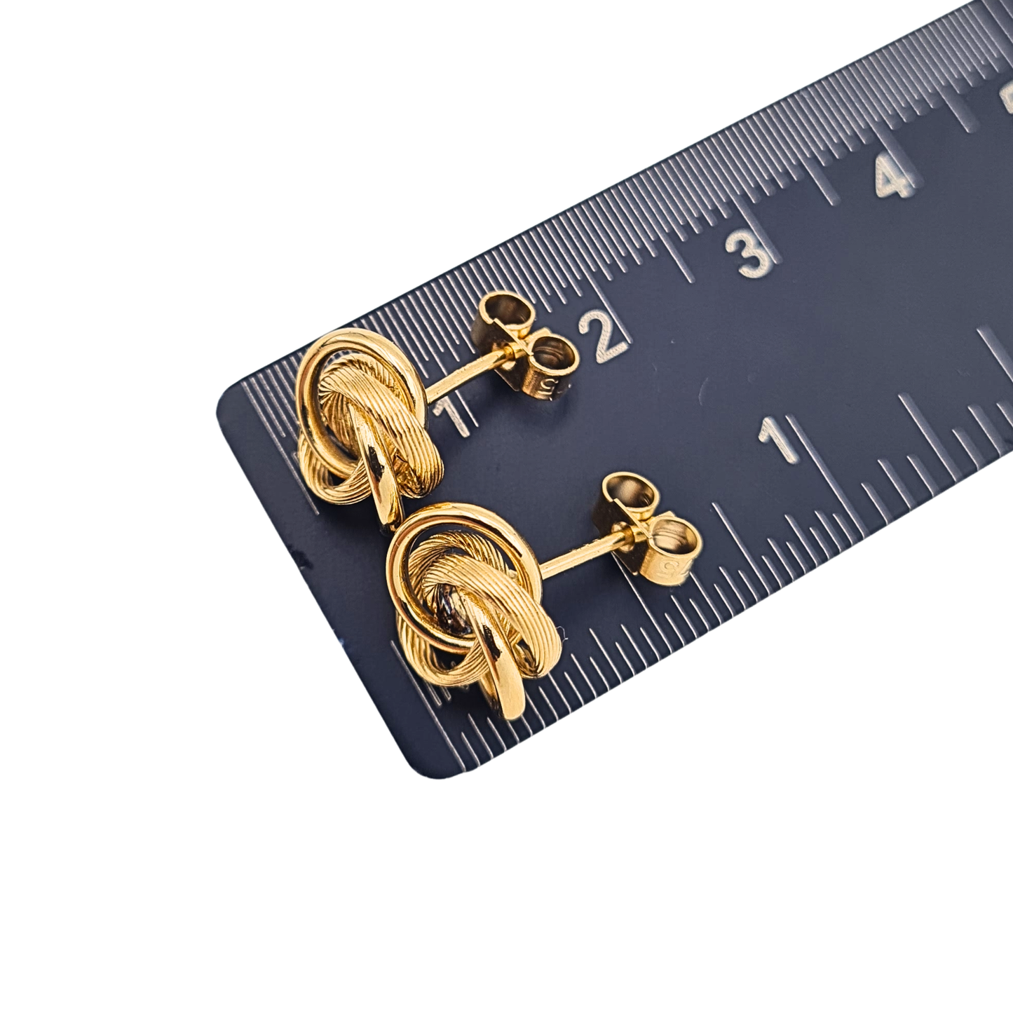Quality 9ct Gold Twist Knot Earrings Round Woolmark Design Stud Earrings