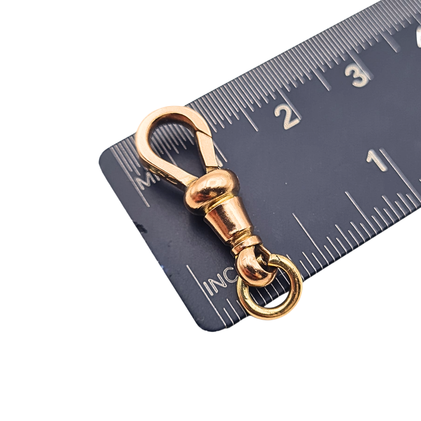 Large 9ct Rose Gold Antique Albert Chain Dog Clip Flat 22.5mm