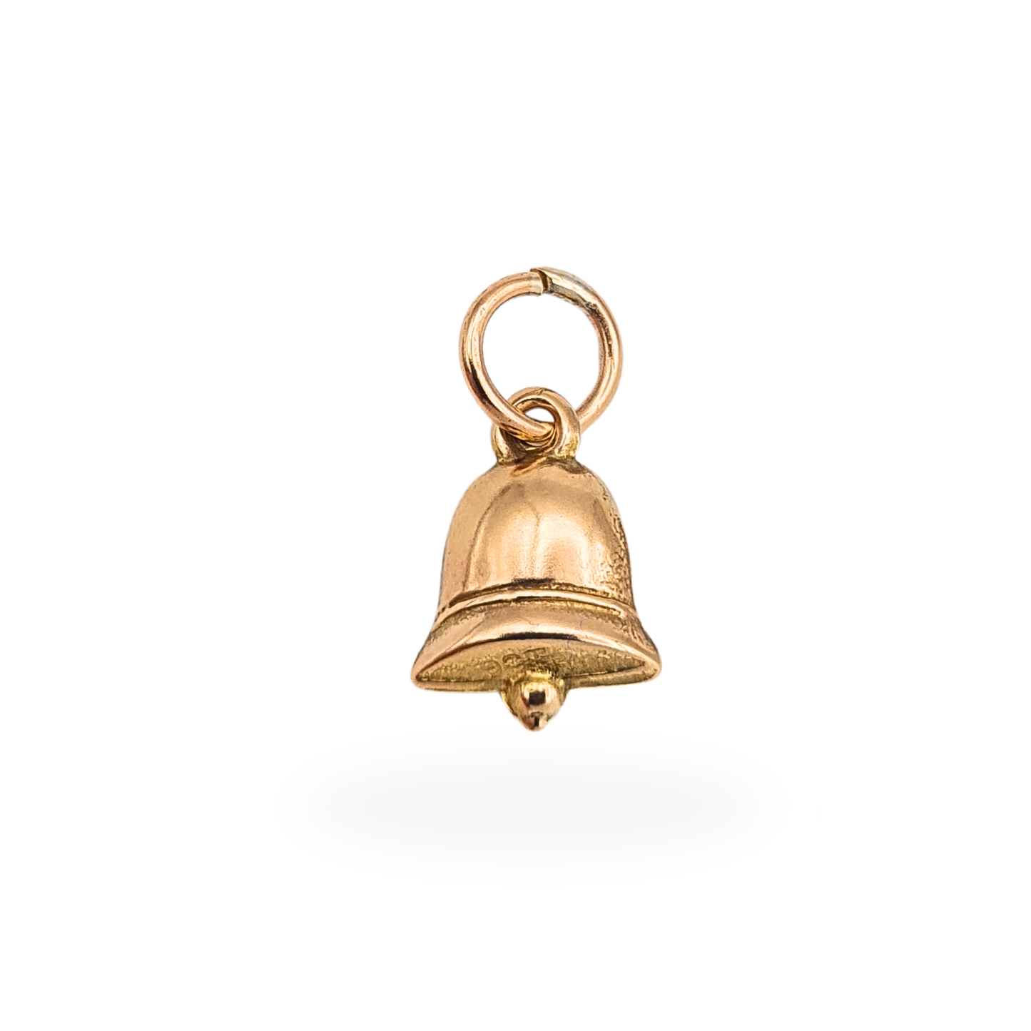Tiny 9ct Rose Gold Tiny Bell Charm Hollow Pendant Stamped 9ct