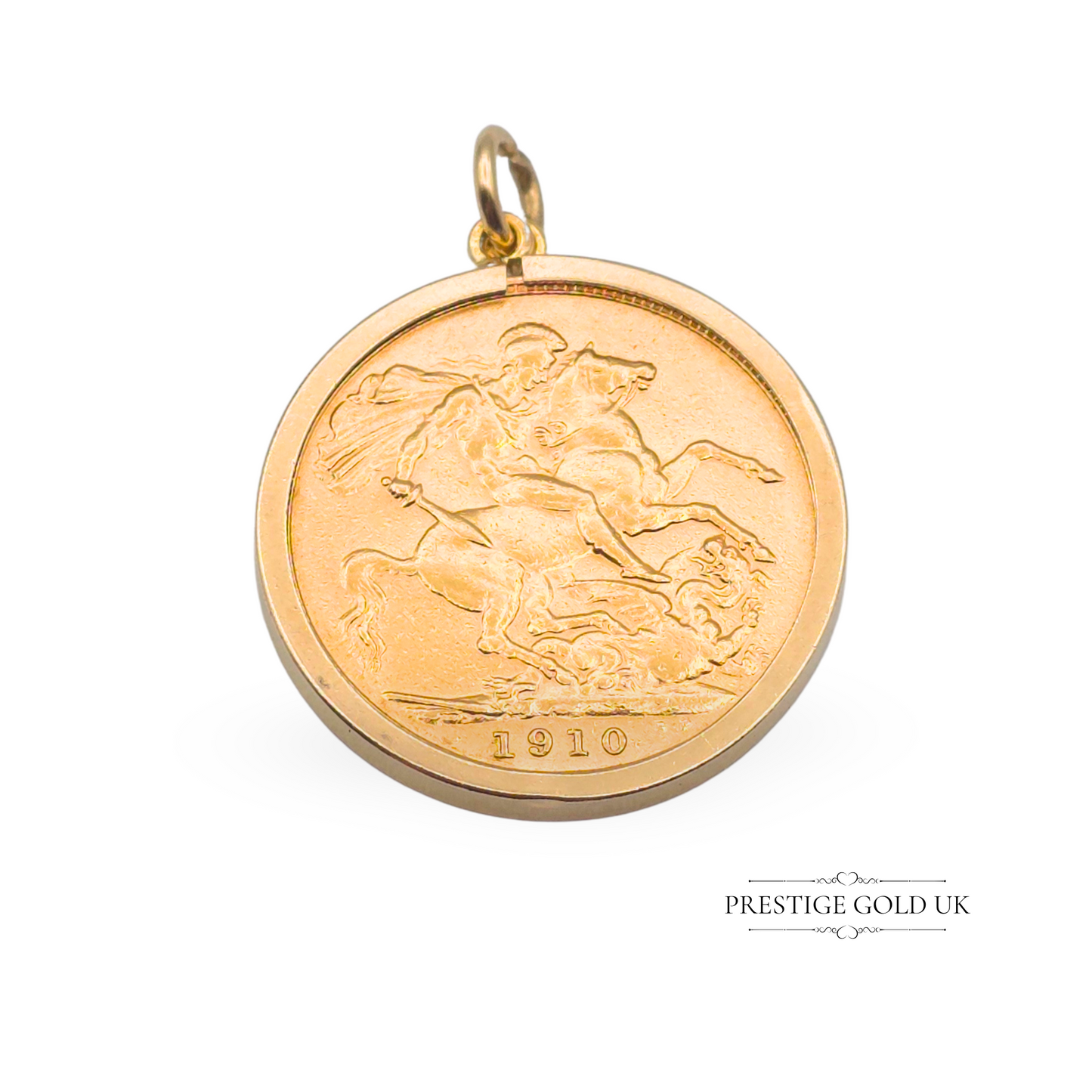 Vintage 9ct Gold Full Sovereign Holder Pendant, Fully British Hallmarked Birmingham 1990