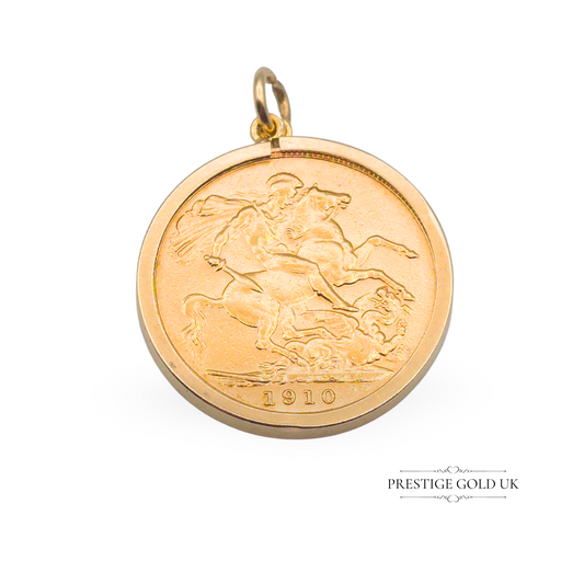 Vintage 9ct Gold Full Sovereign Holder Pendant, Fully British Hallmarked Birmingham 1990