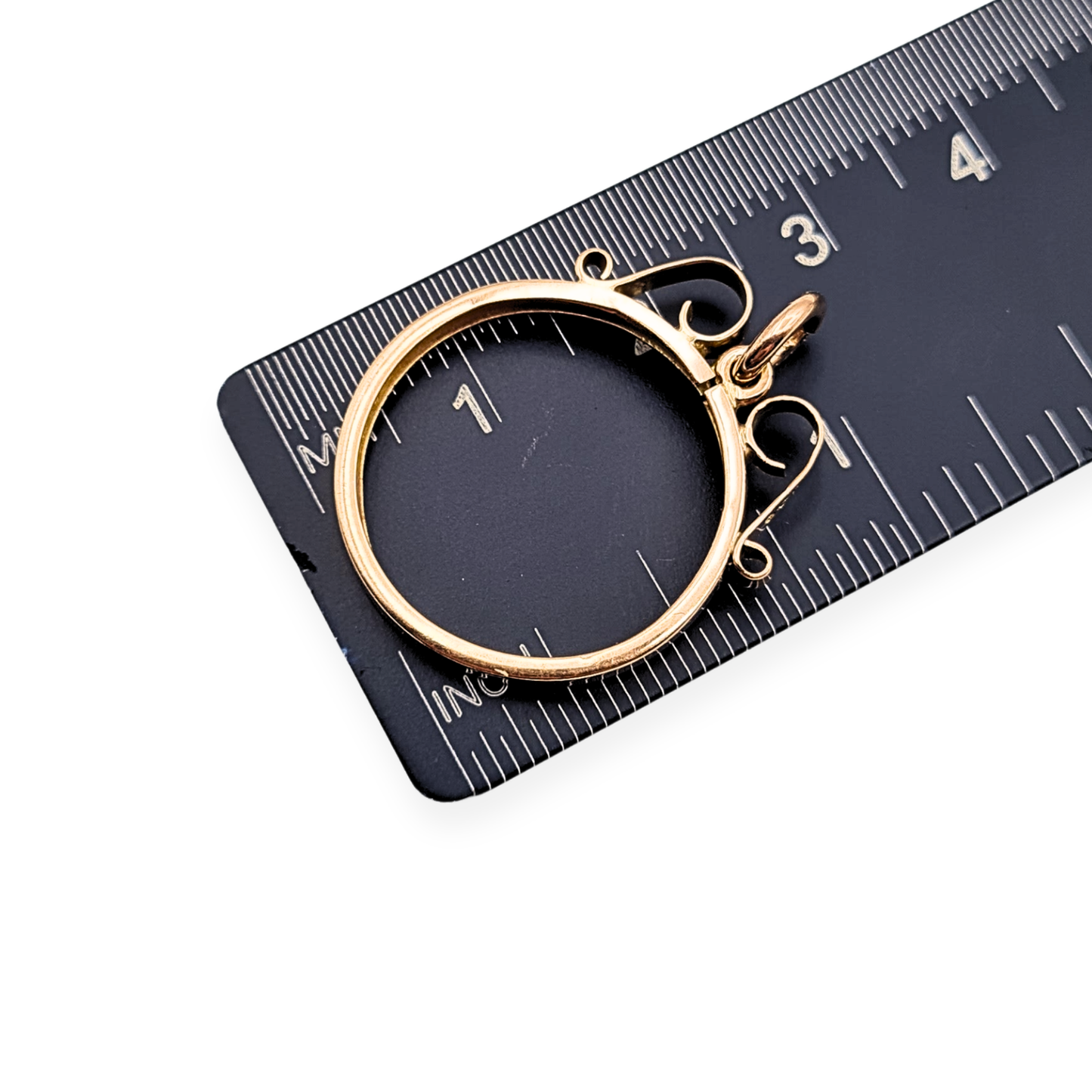9ct Rose Gold Half Sovereign Mount Pendant 25mm Vintage