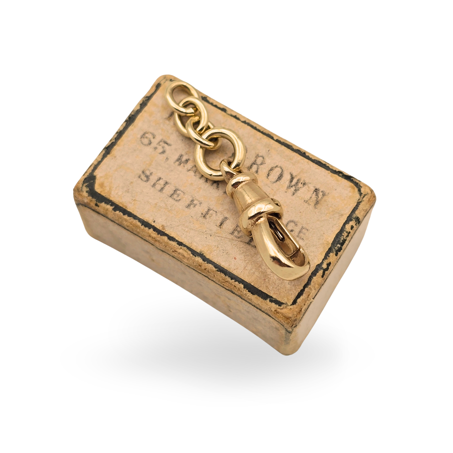 Small Yellow 9ct Gold Albert Chain Dog Clip Clasp With Jump Ring