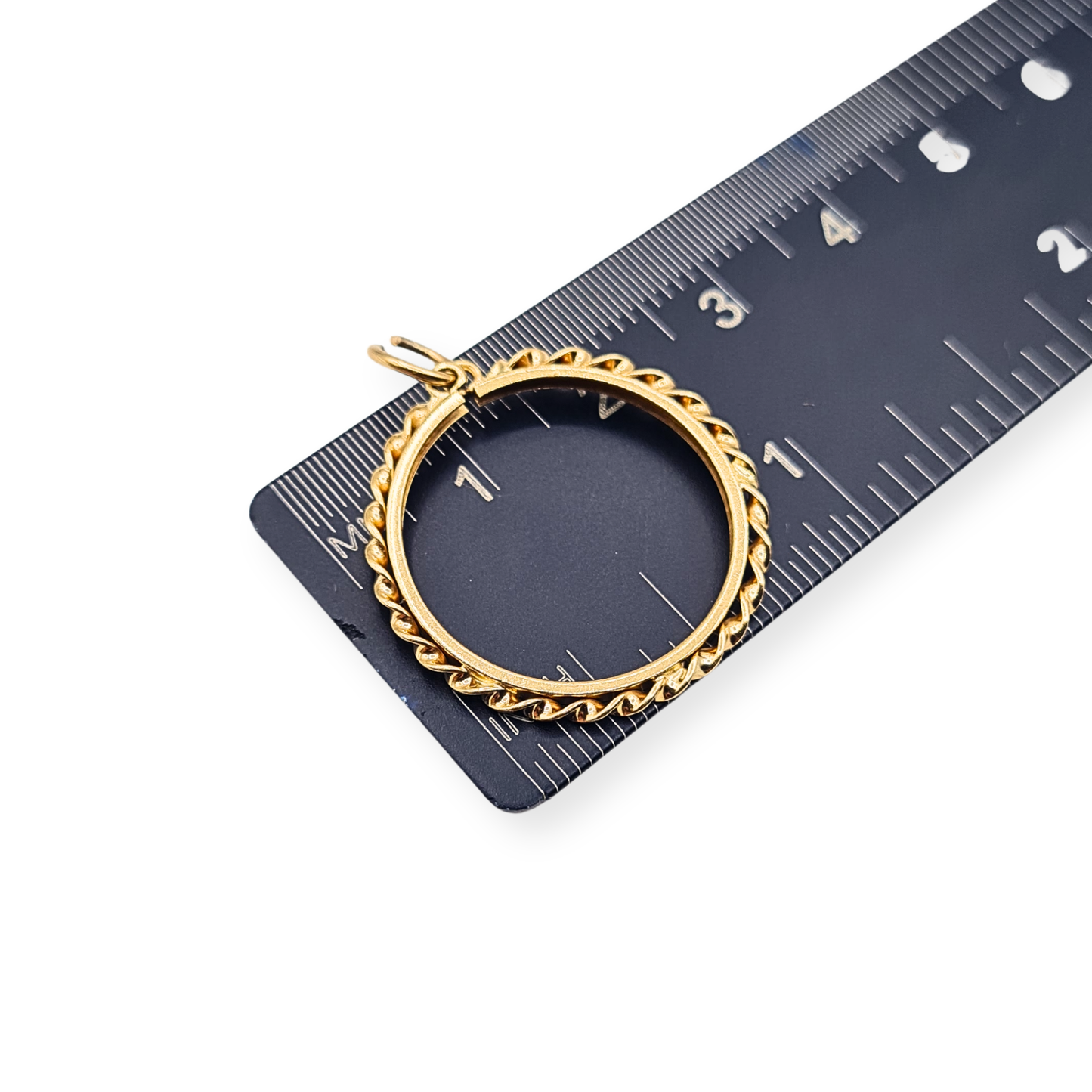 Quality 9ct Gold Half Sovereign Holder Pendant Twist Rope Edge Coin Mount