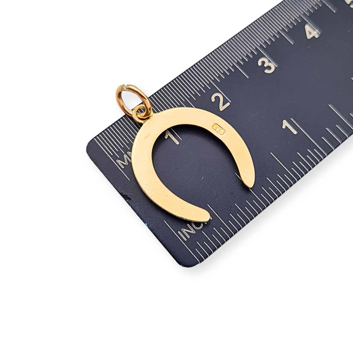 9ct Gold Large Horseshoe Charm Lucky Pendant  Equestrian Gift