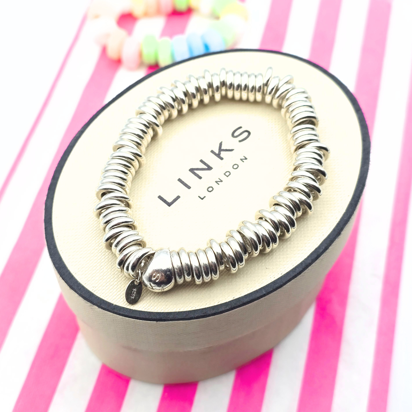 5 1/2" Refurbished Links of London Authentic Sweetie Bracelet,  14cm Long