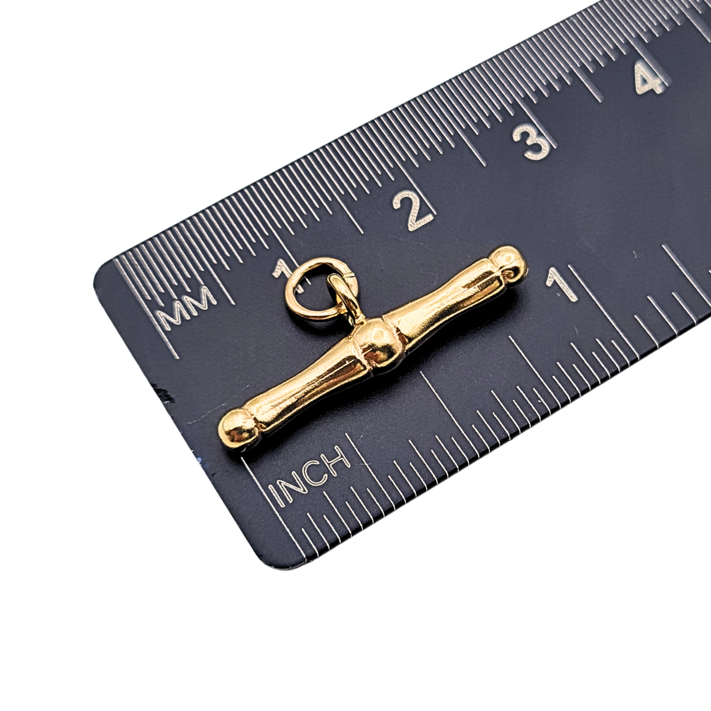 Small 9k Gold Vintage T Bar Charm Pendant.