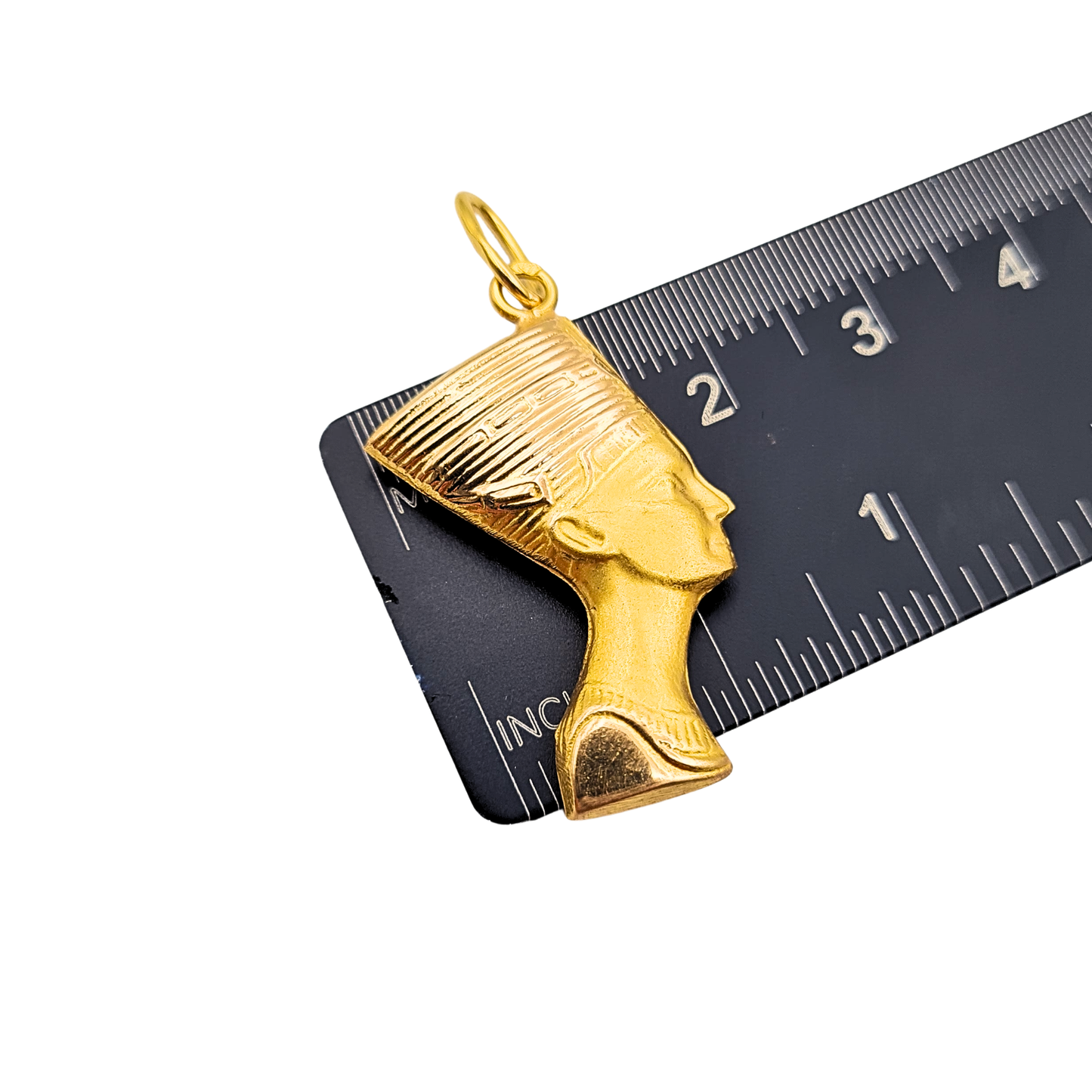 18ct Gold Nefertiti Head Pendant, Egyptian Pharaoh Bust