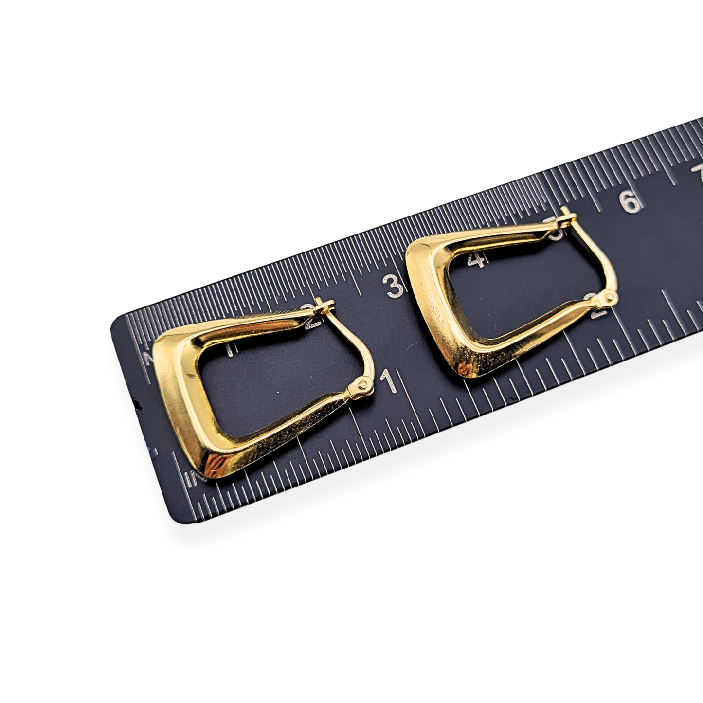 9ct Gold Geometric Hoop Earrings, Modern Square Design