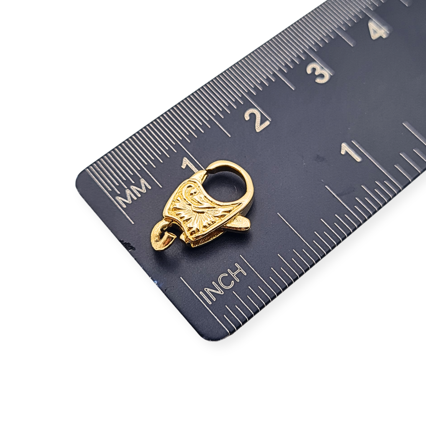 14ct Gold Ornate Lobster Clasp 13mm Pattern Engraved Jewellery Clasp