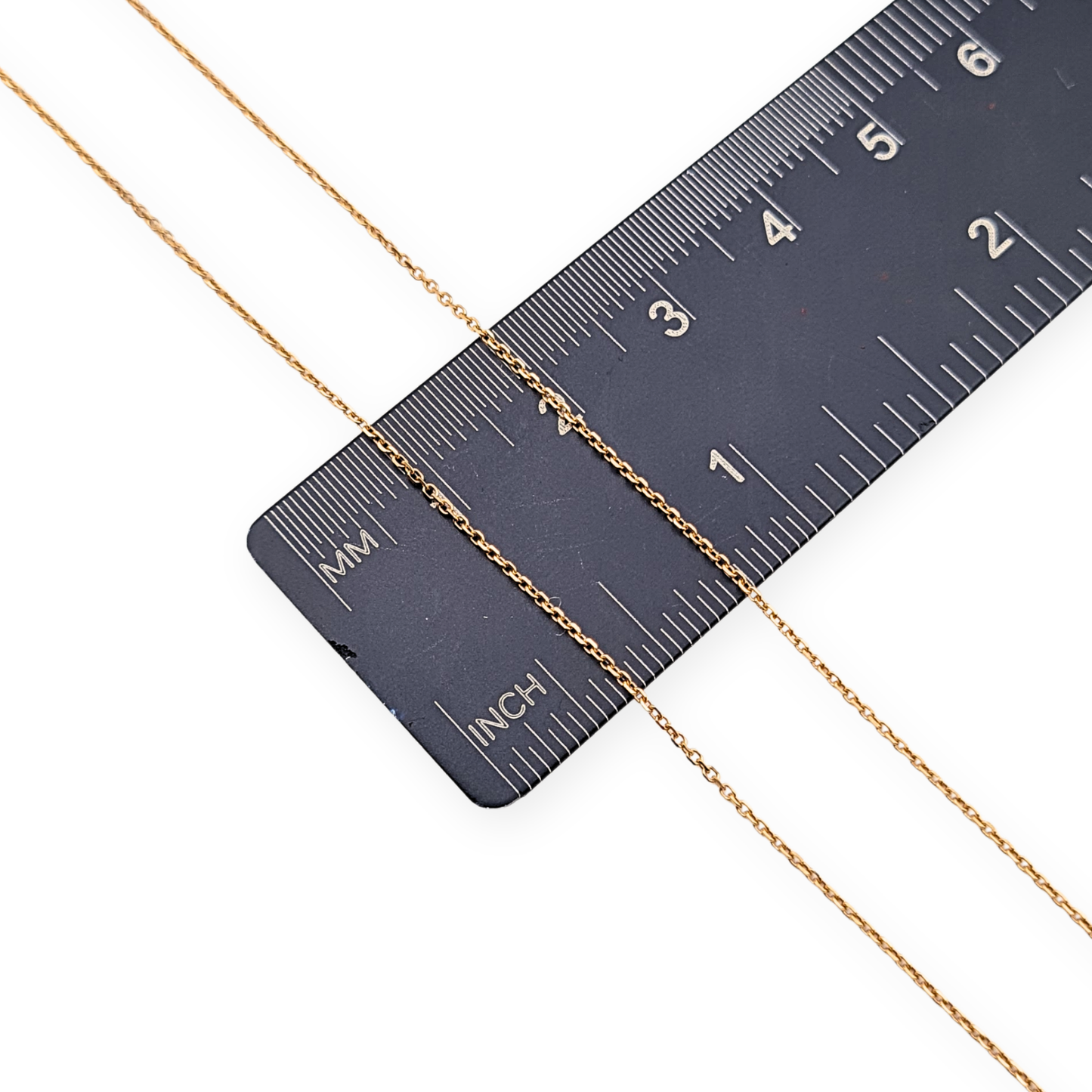 18ct Rose Gold Chain Necklace 18” Fine Curb Chain