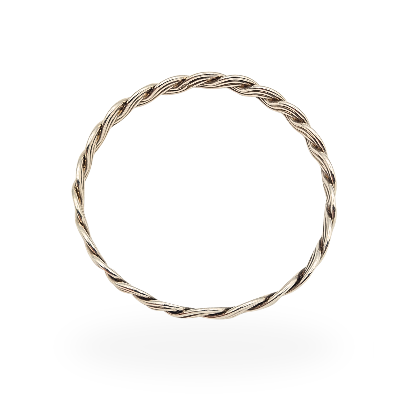 8" Solid Sterling Silver 6 Strand Woven Vintage Bangle