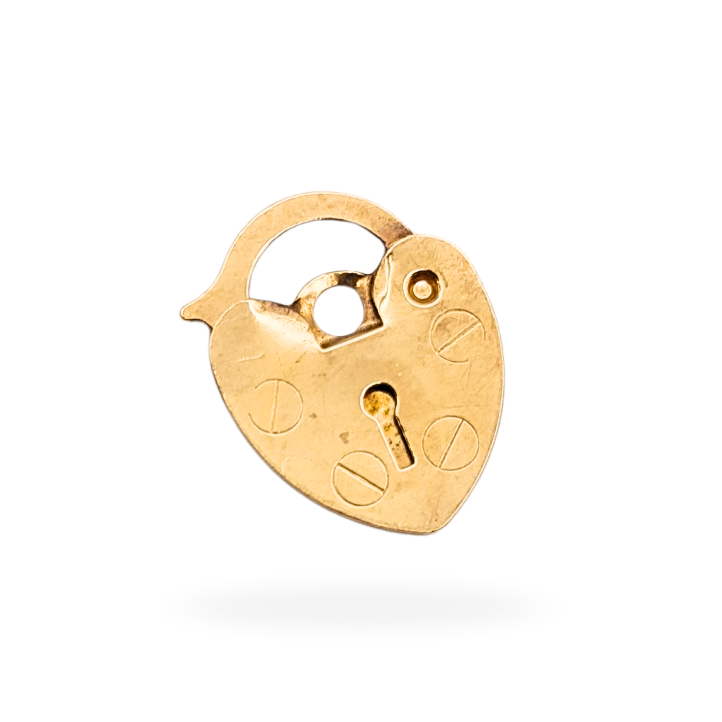 9ct Gold Tiny Heart Padlock, Opening Gold Clasp