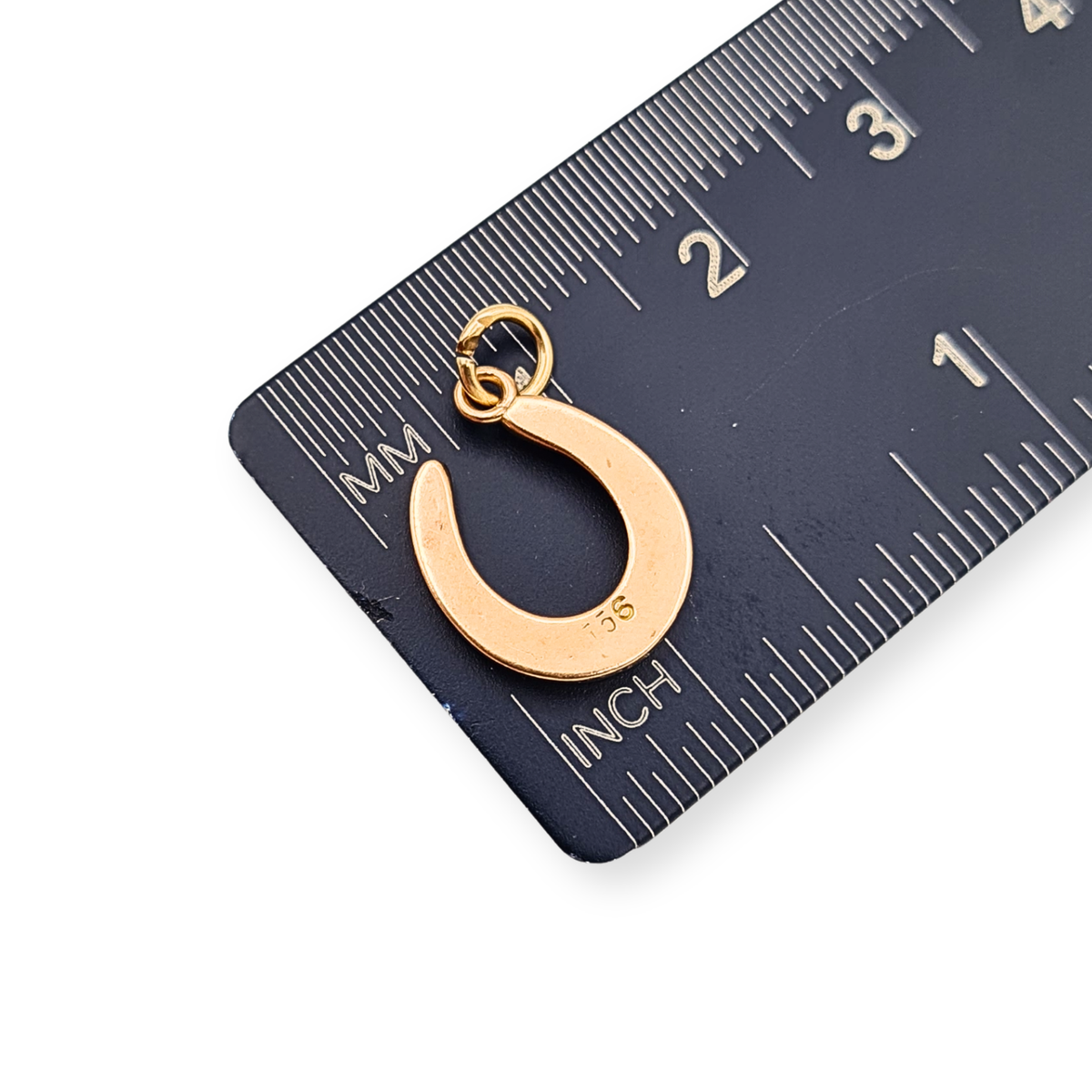 9ct Rose Gold Horseshoe Charm Tiny Lucky Pendant