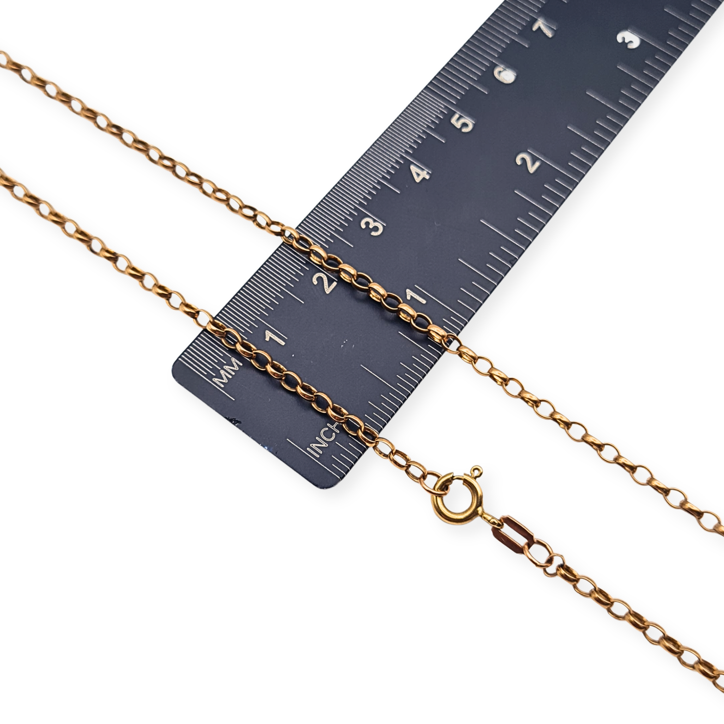 21" Long 9ct Solid Rose Gold Belcher Necklace, Fully Hallmarked