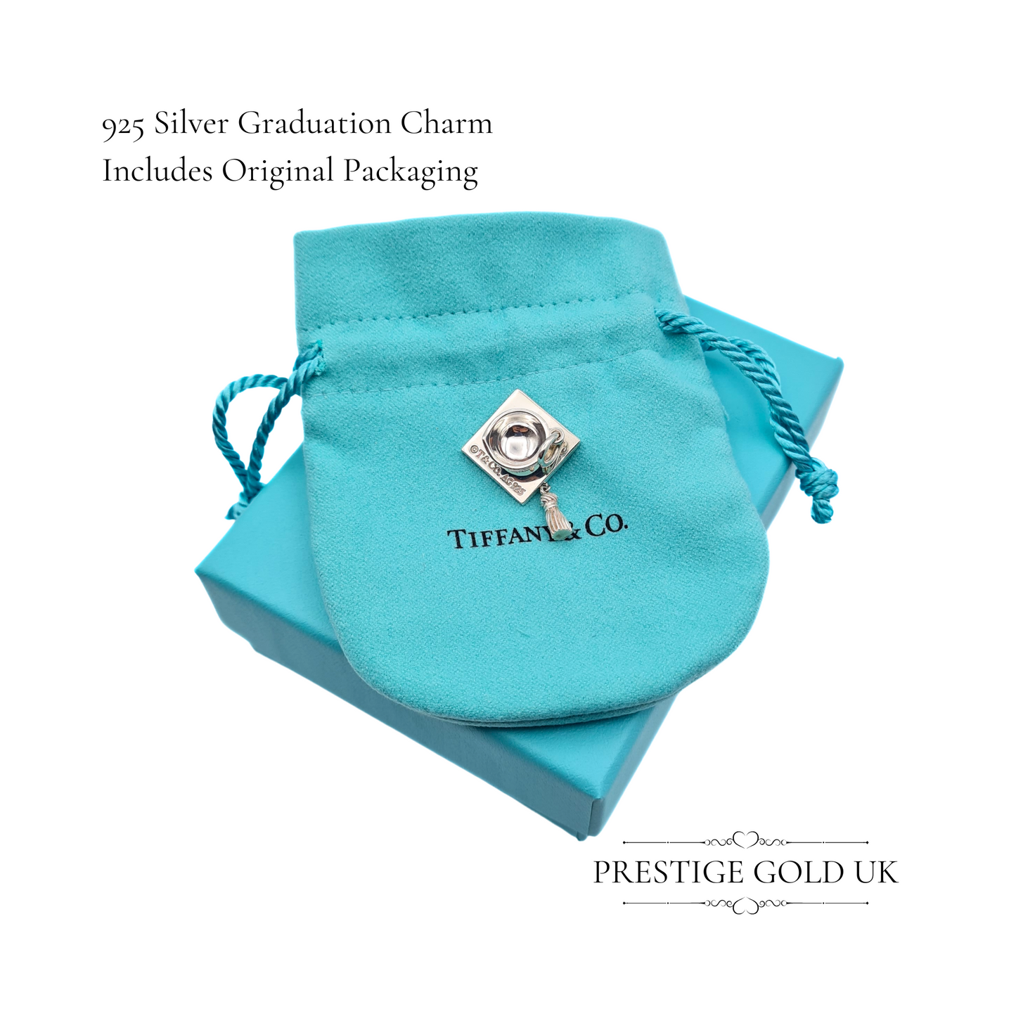 Vintage Tiffany & Co Silver Graduation Cap with Tassel Charm