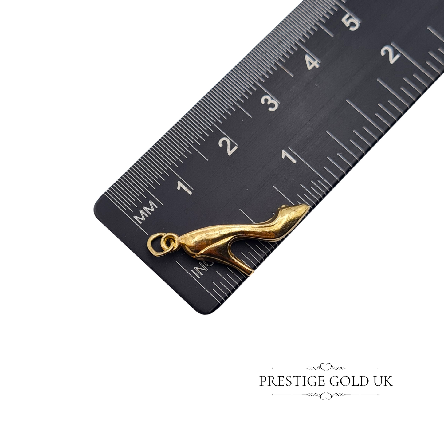 9ct Gold High Heel Shoe Charm, Miniature Ladies Stiletto Shoe Pendant