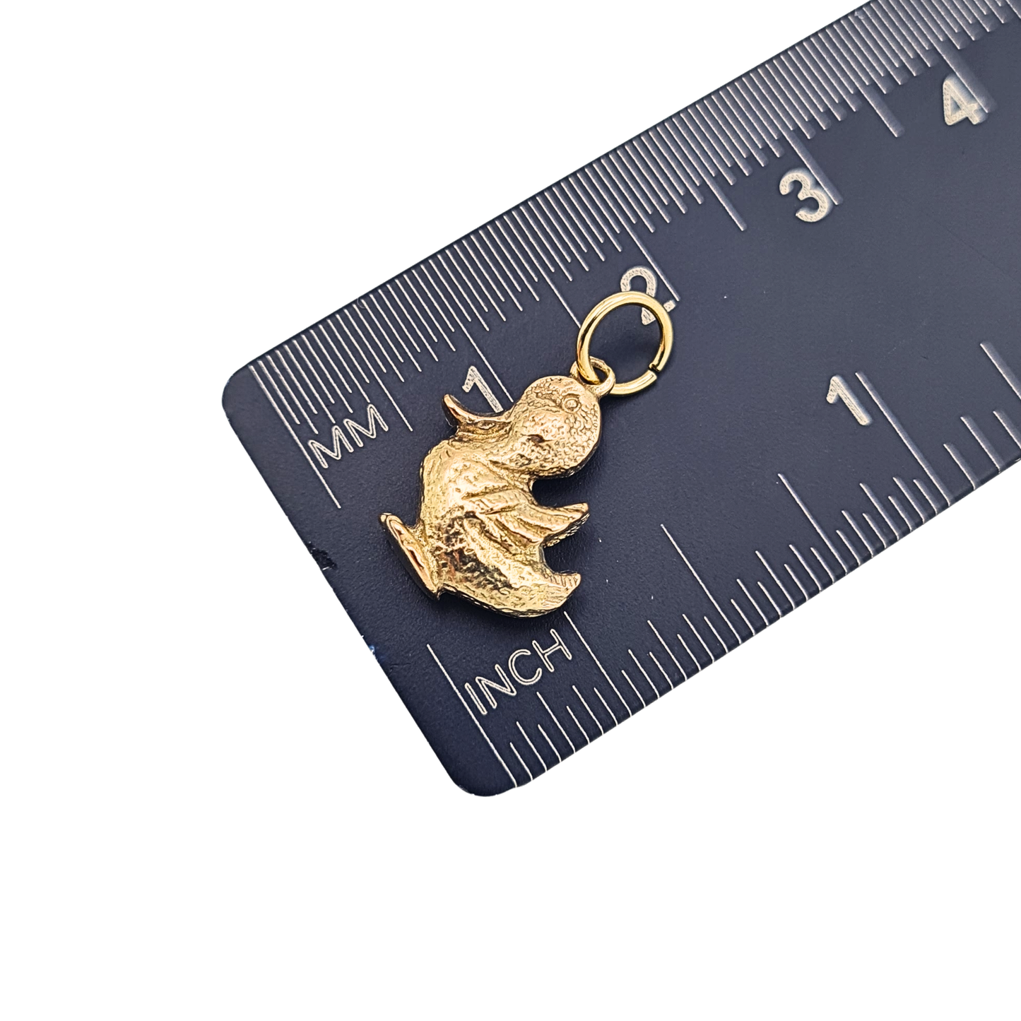 Tiny 9ct Gold Small Solid Duck Charm Pendant London 1993 Hallmarked