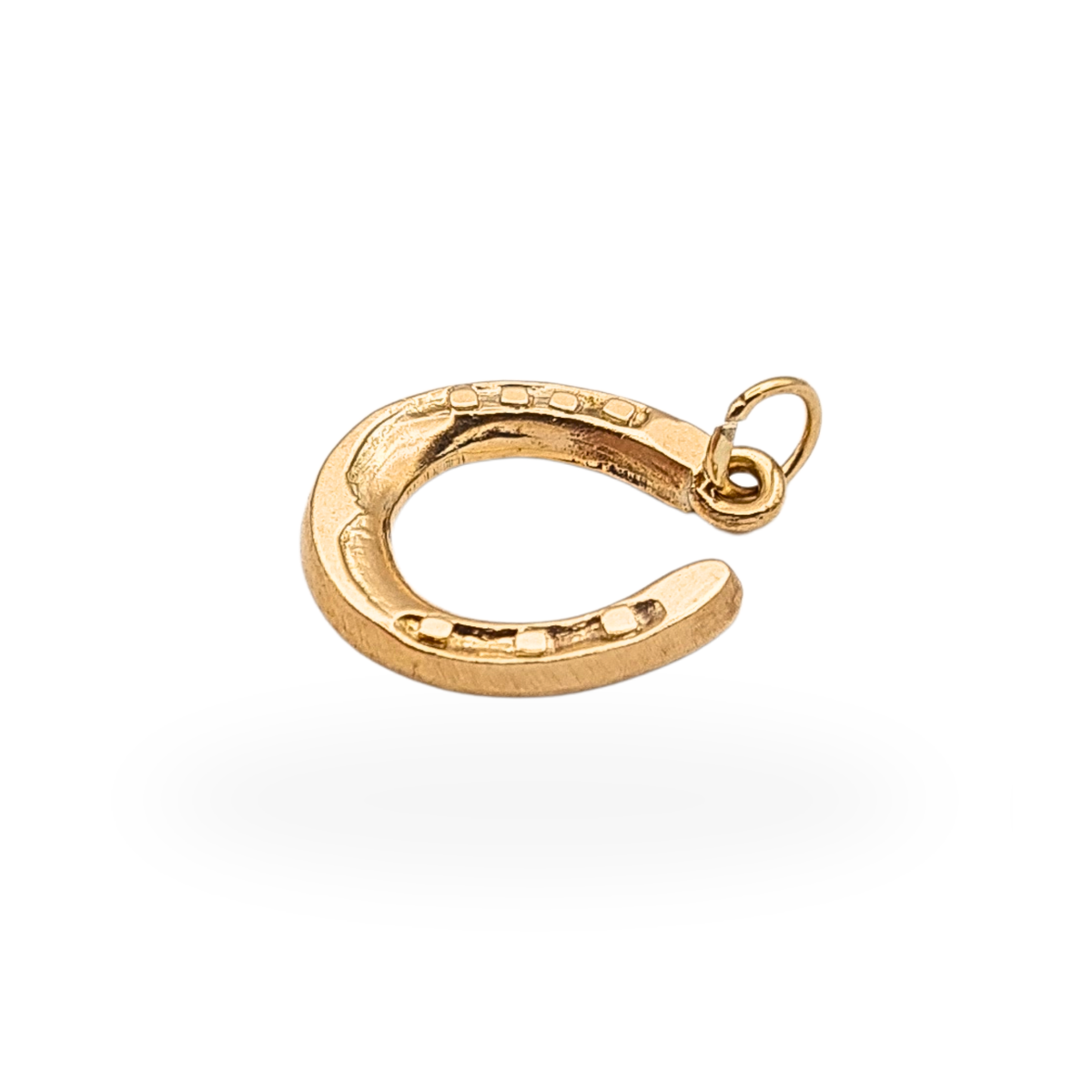 9ct Gold Horseshoe Charm Small Lucky Horse Shoe Pendant Birmingham 1972